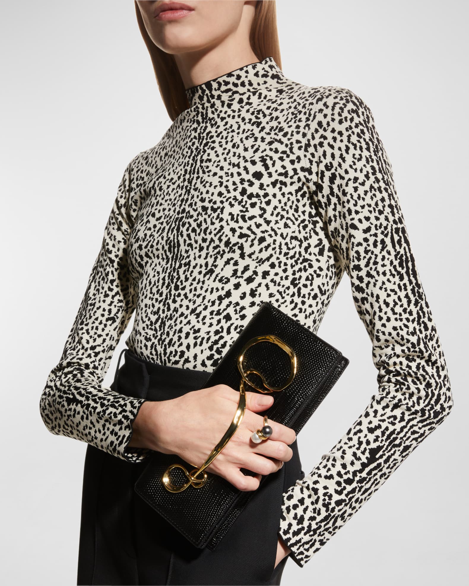 Twisted Gold Side Handle Clutch Purse 1