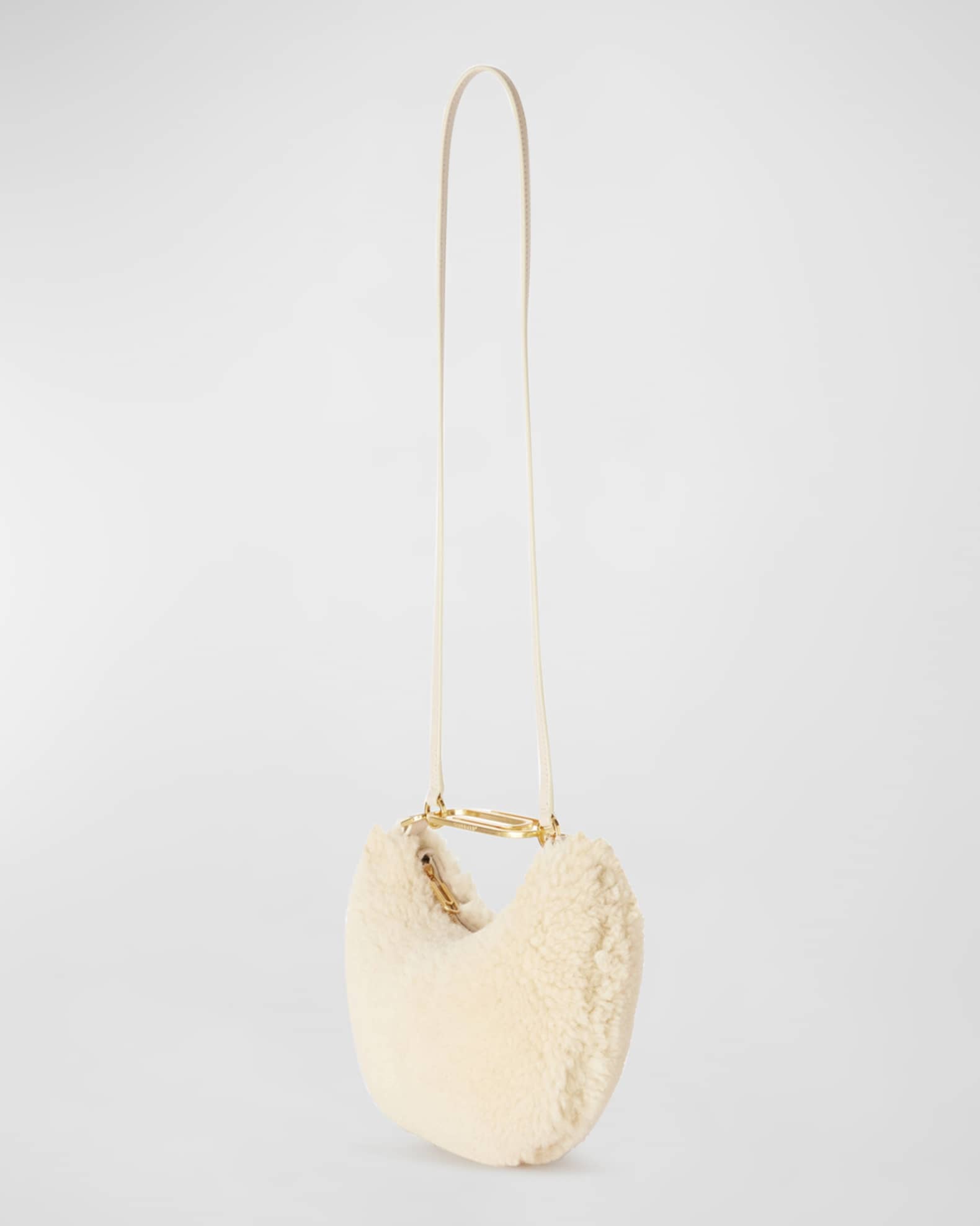 OffWhite Paperclip Lamb Shearling Shoulder Bag Neiman Marcus