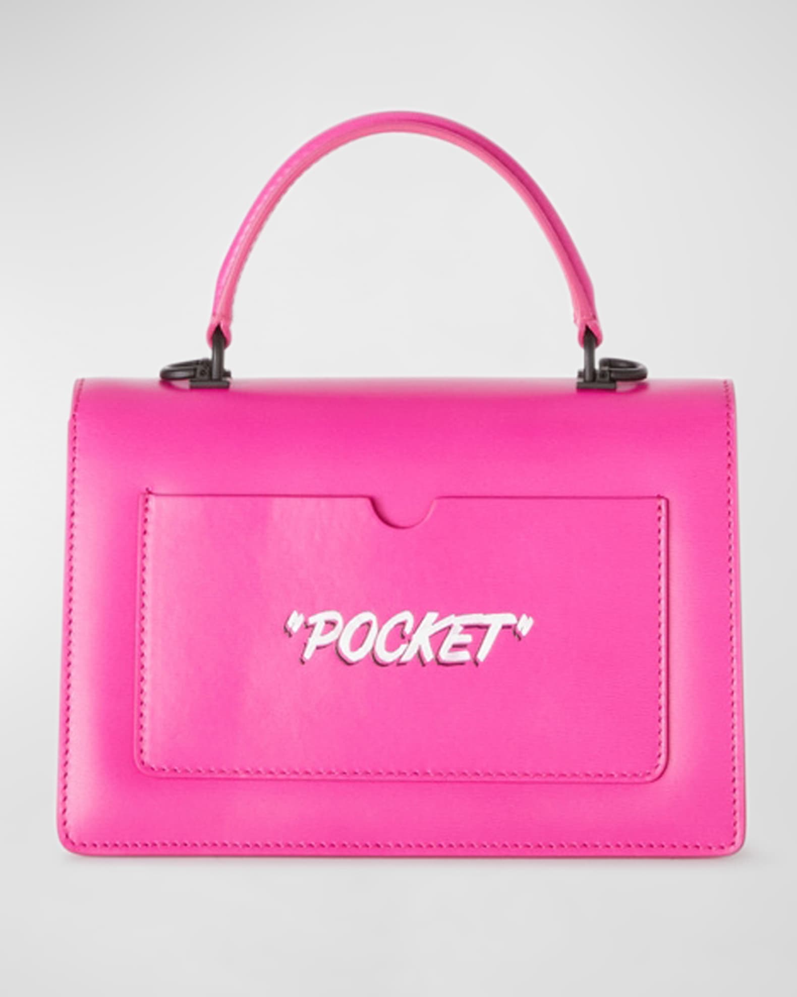 OffWhite Jitney 1.4 Quote Leather TopHandle Bag Neiman Marcus