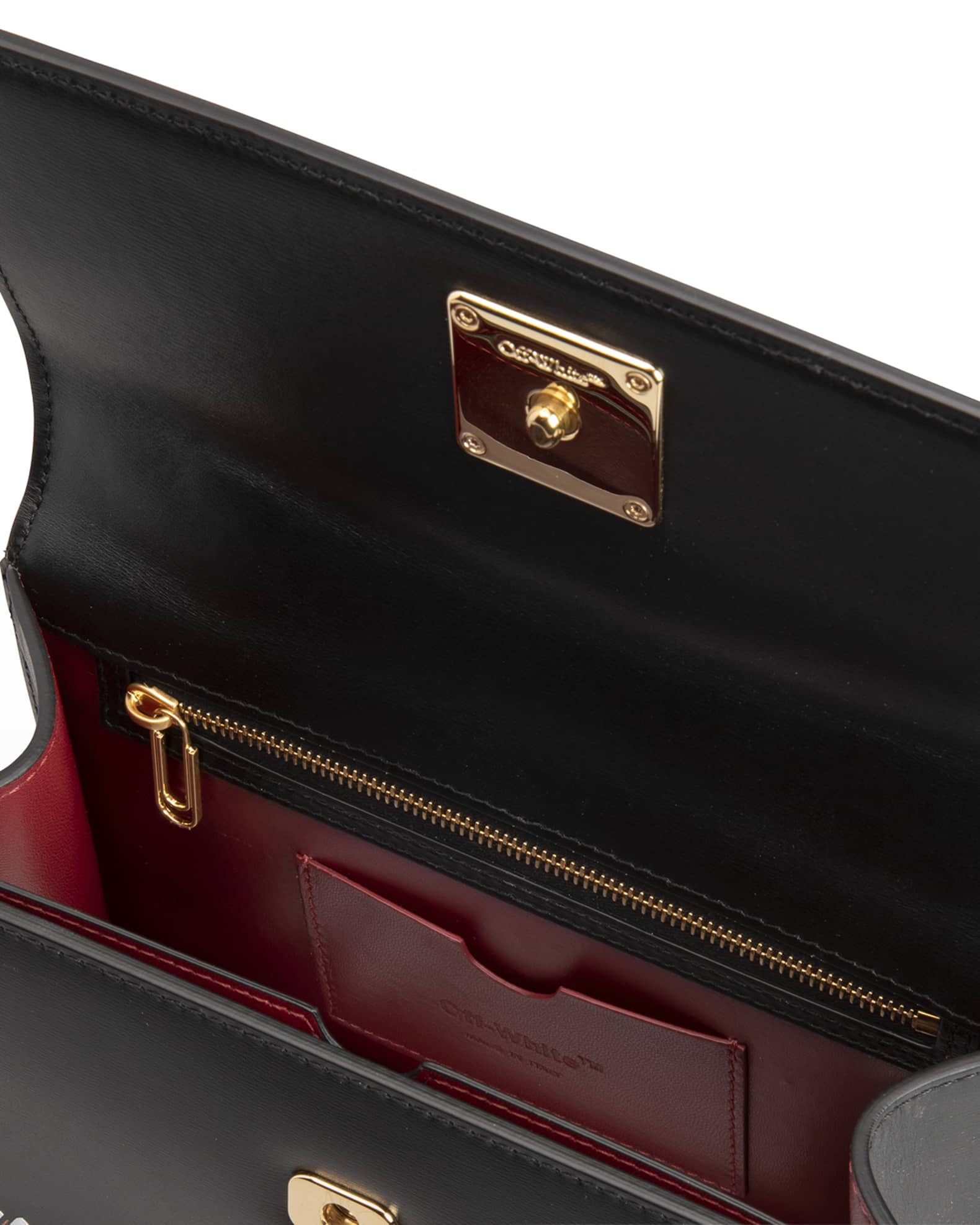 OffWhite Jitney 1.4 Quote Leather TopHandle Bag Neiman Marcus