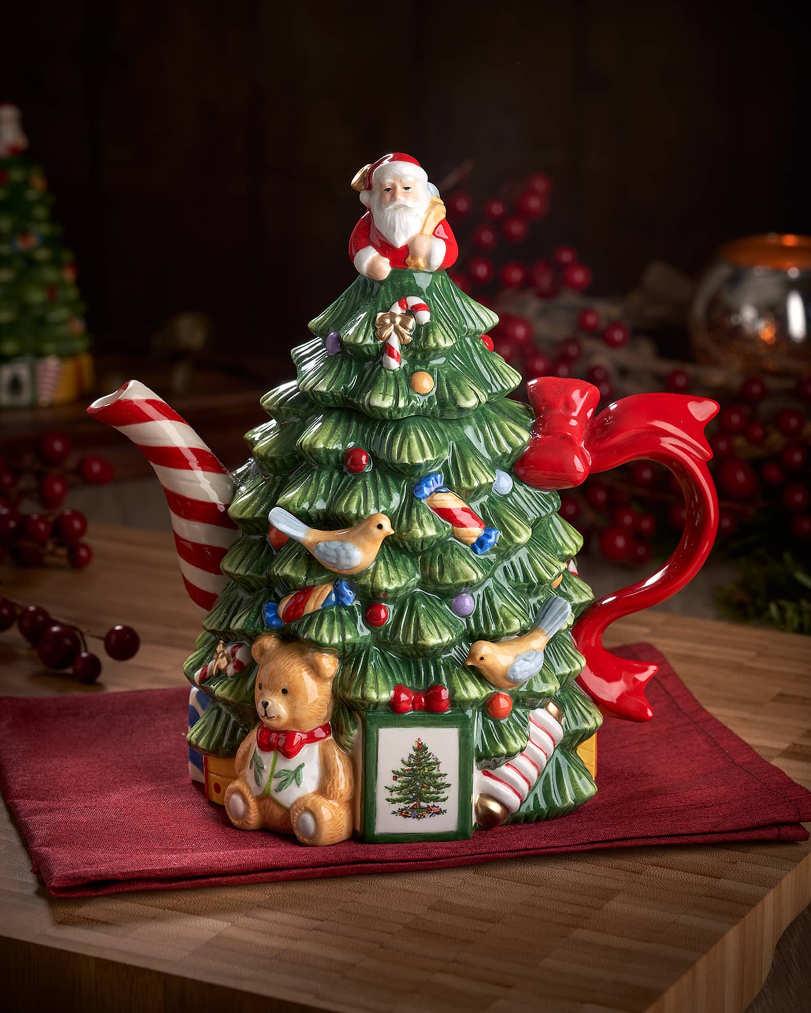 Spode Christmas Tree Teapot Neiman Marcus
