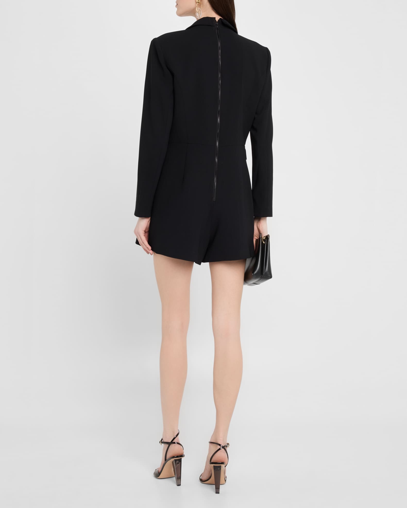 Alice + Olivia Kyrie Tuxedo Skort Romper | Neiman Marcus