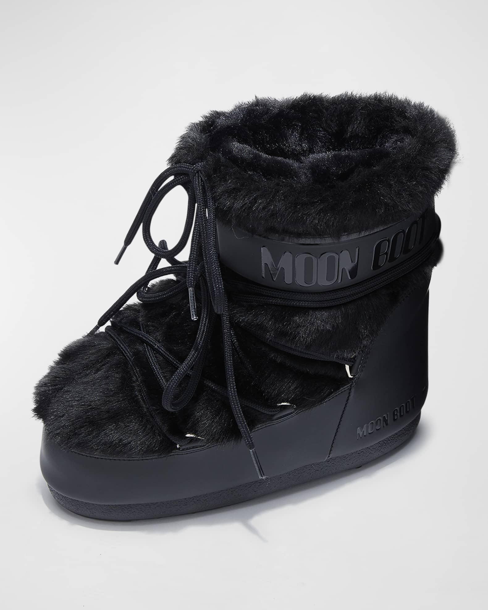 Moon Boot Icon Faux Fur S in Black