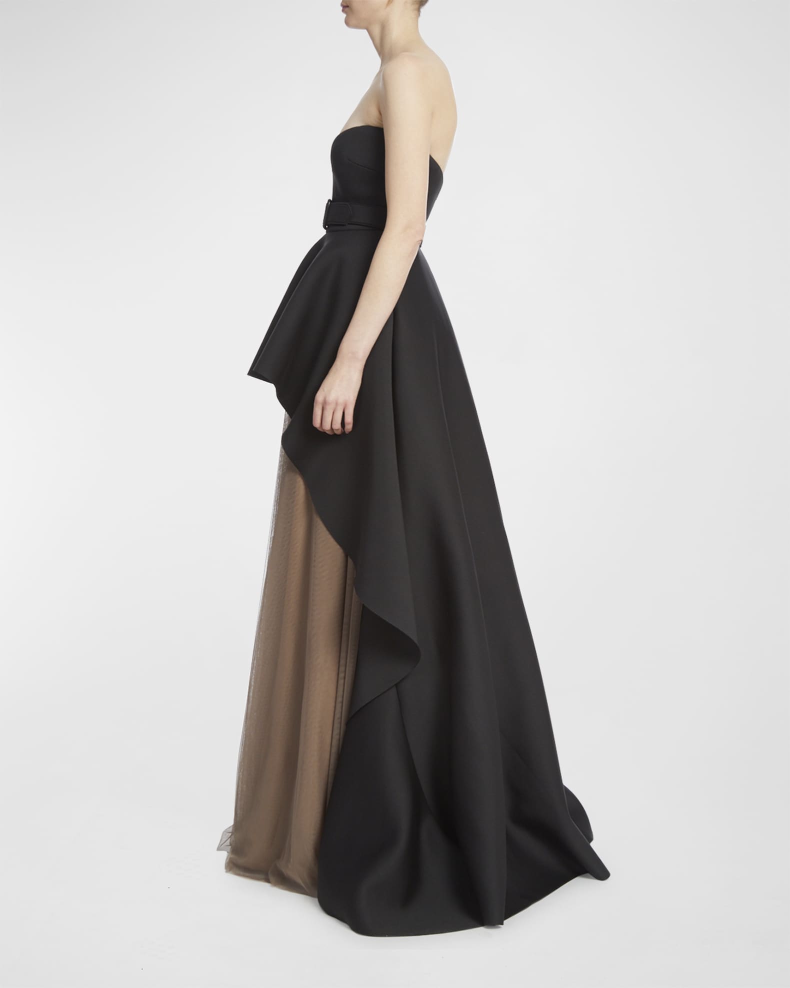 Badgley Mischka Strapless Placement Gown Lime Multi