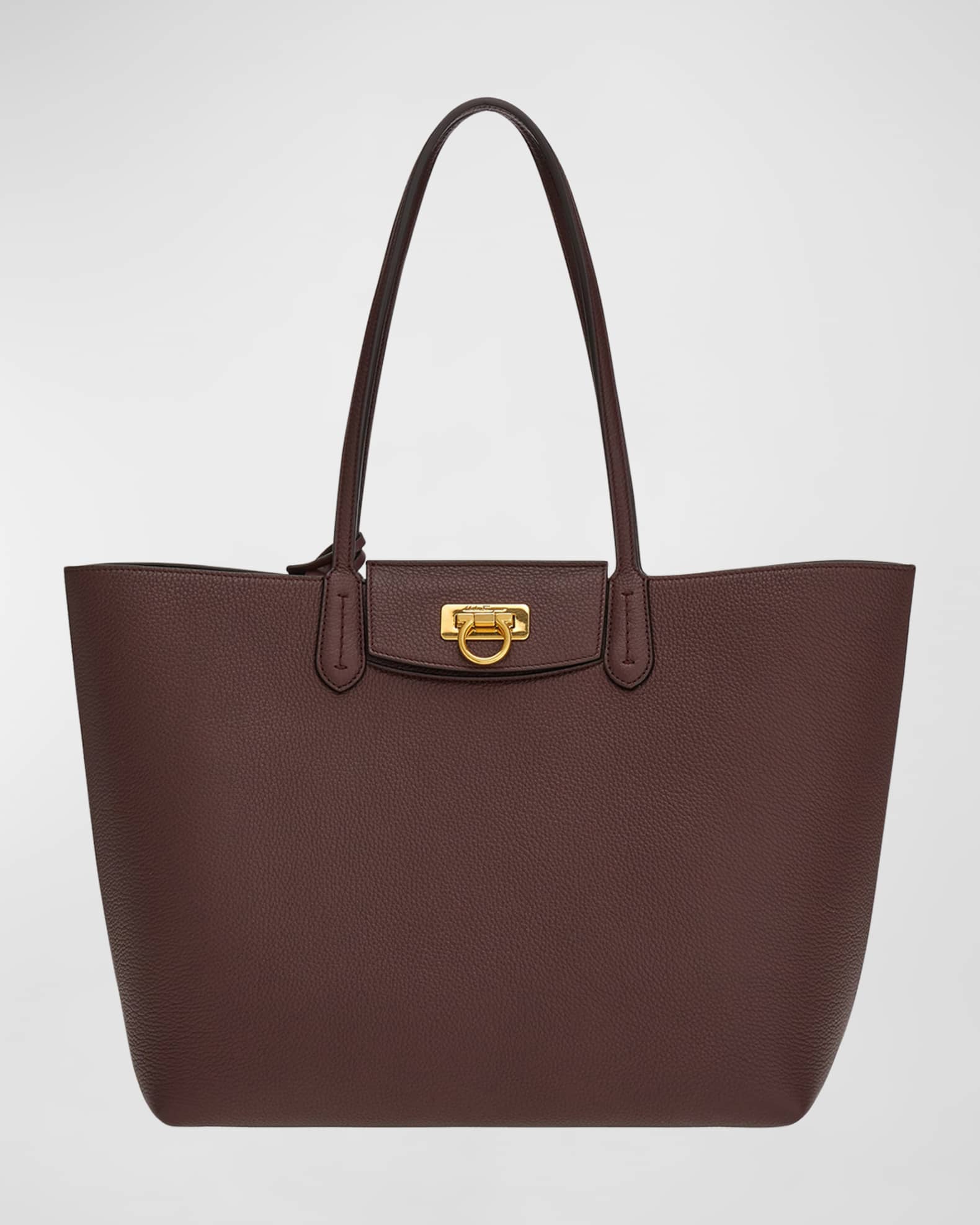 Ferragamo Gancini Travel Leather Tote Bag Neiman Marcus