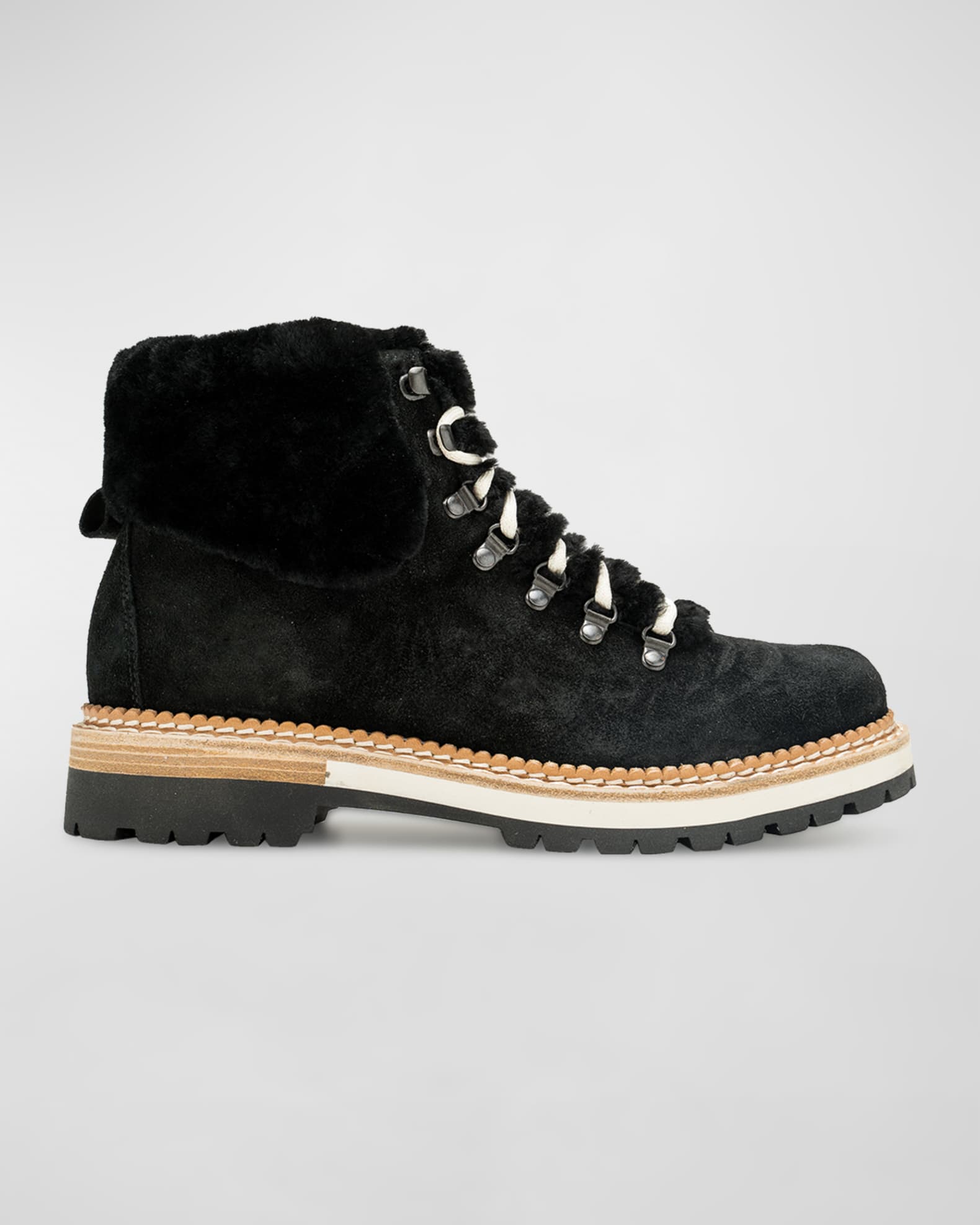 Montelliana 1965 Clara Suede Shearling Hiker Boots | Neiman Marcus