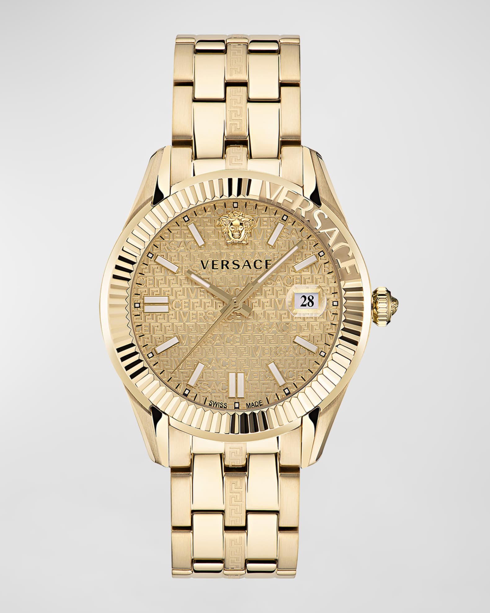Versace Men's Greca Time IP Yellow Gold Bracelet Watch, 41mm | Neiman