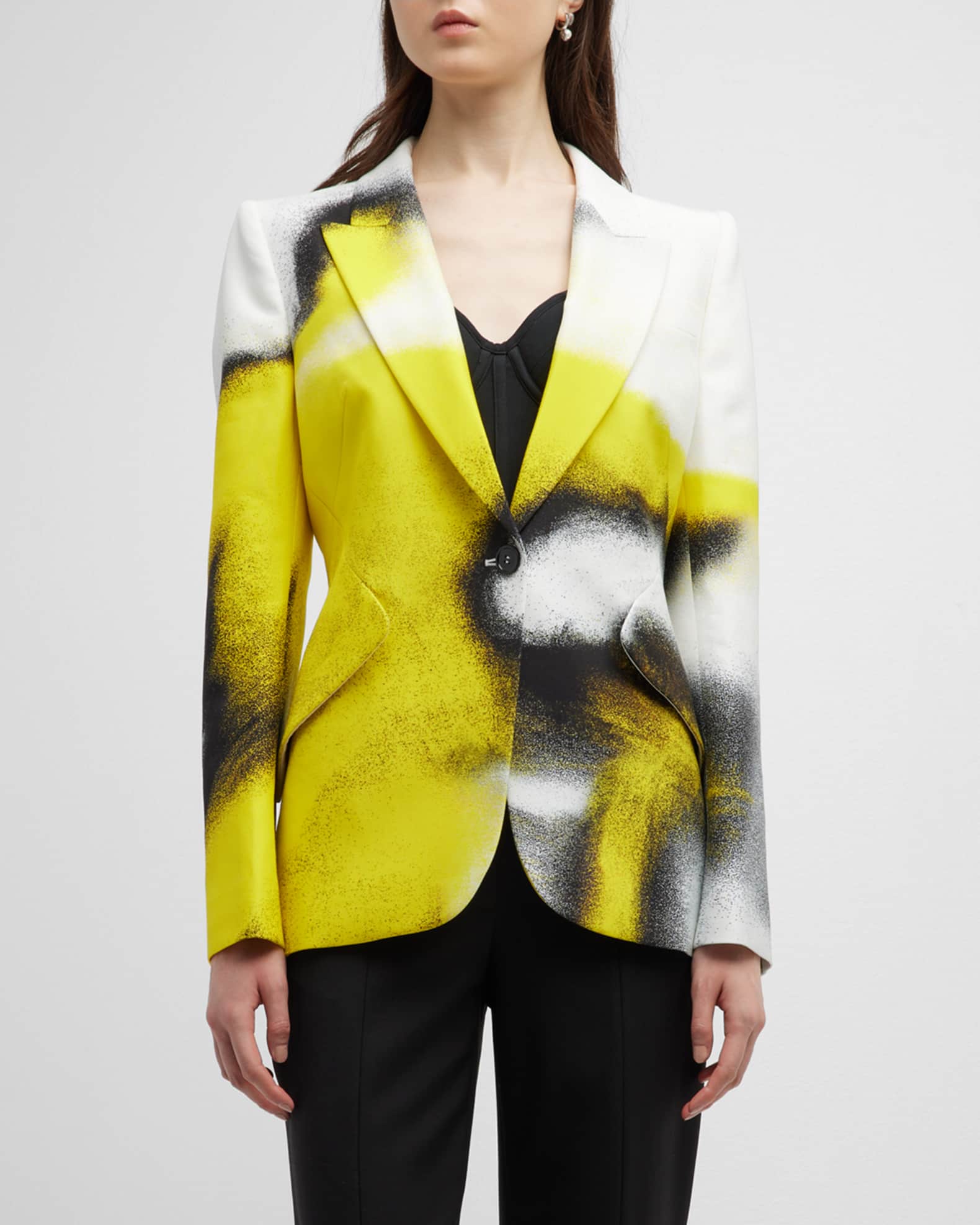 Alexander McQueen Mushroom Spraypaint SingleBreasted Blazer Neiman