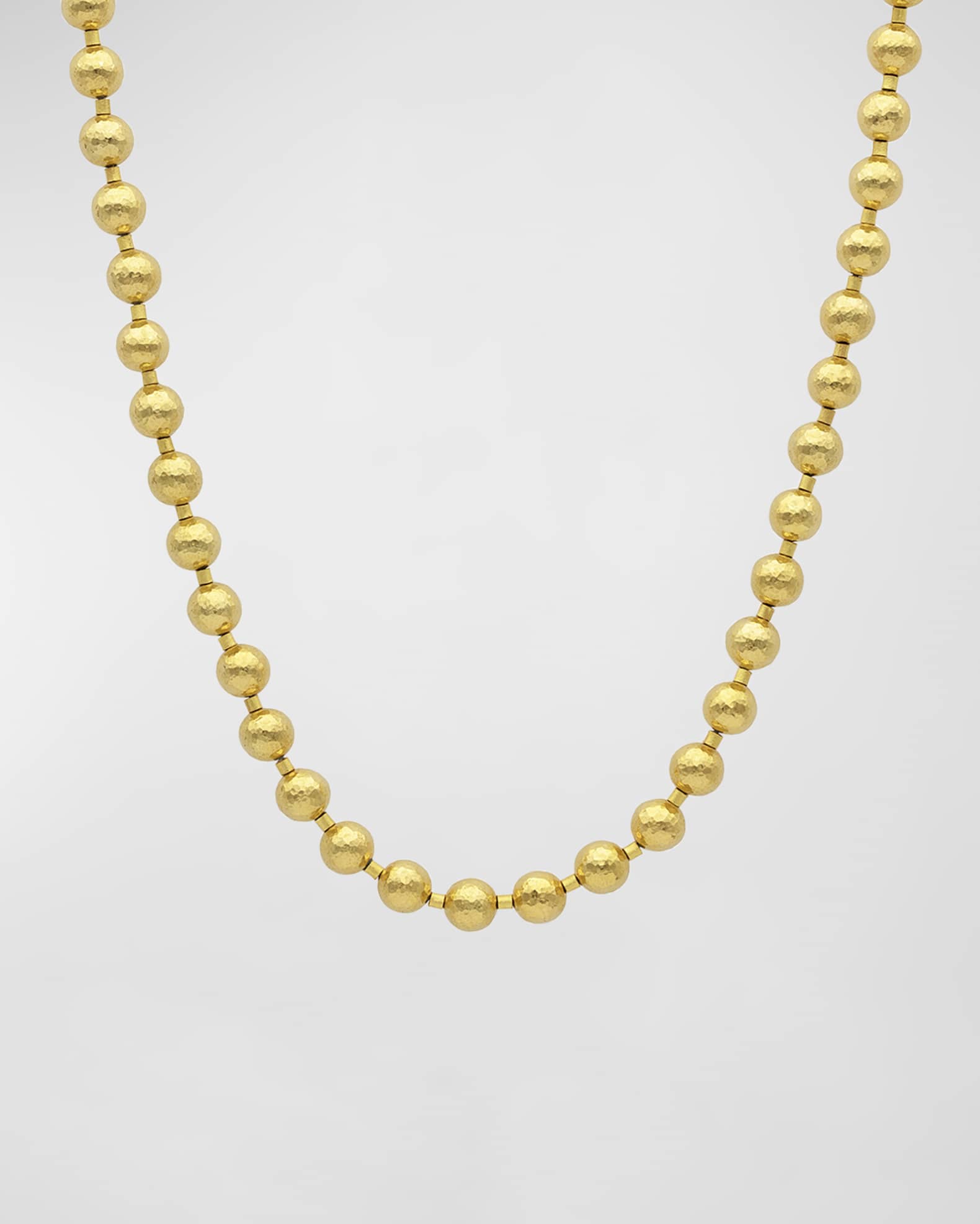 Solid gold bead necklace sale