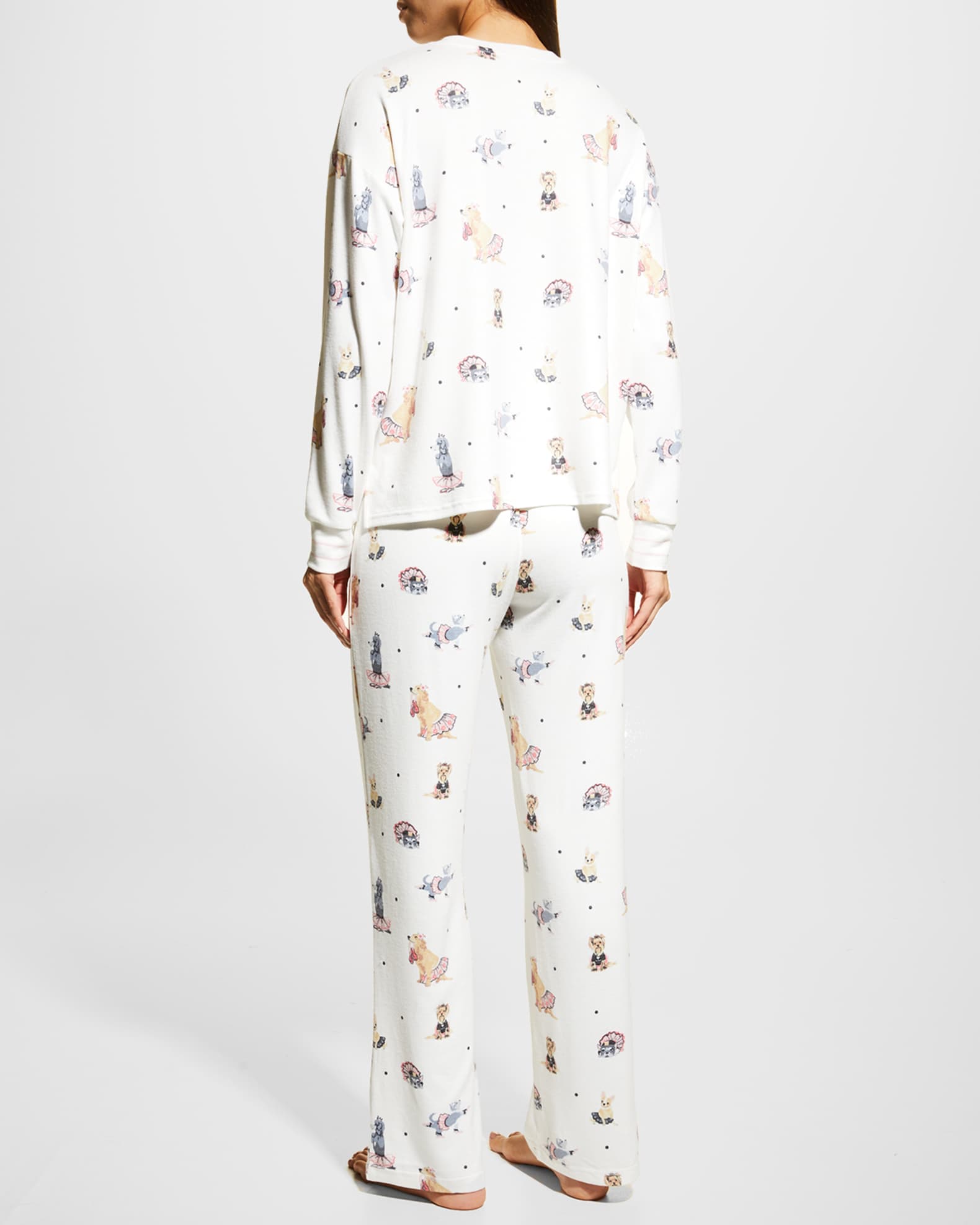 PJ Salvage Women's Let's Dance Long Sleeve Lounge Top - Ballerina Dogs Design