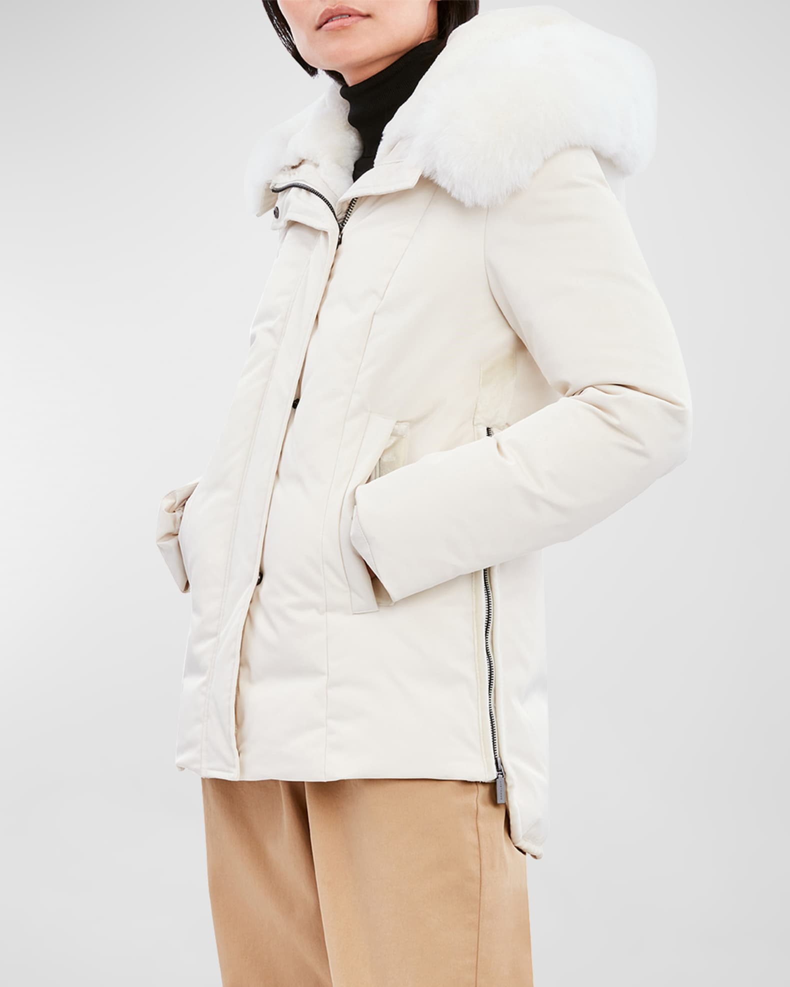 Dawn Levy Luka Faux Fur Paneled Coat | Neiman Marcus
