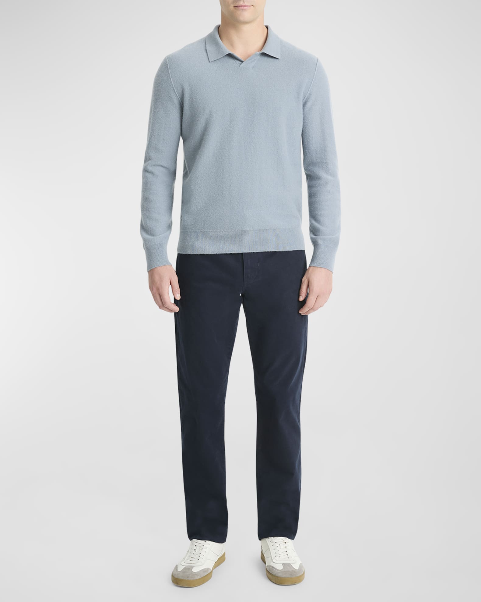 Vince Men's Boiled Cashmere Polo Shirt | Neiman Marcus