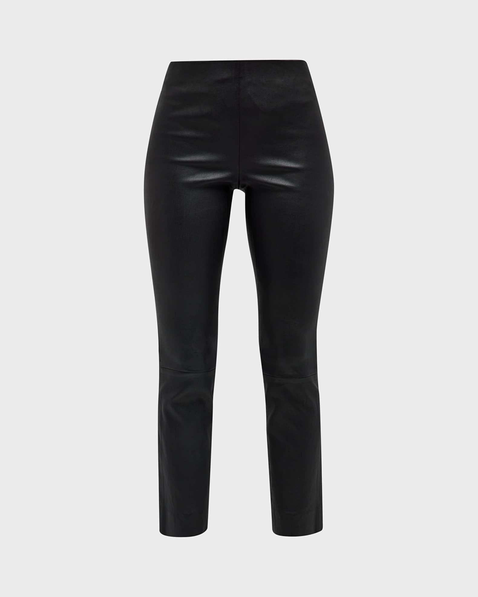 Cropped Leather Leggings 0
