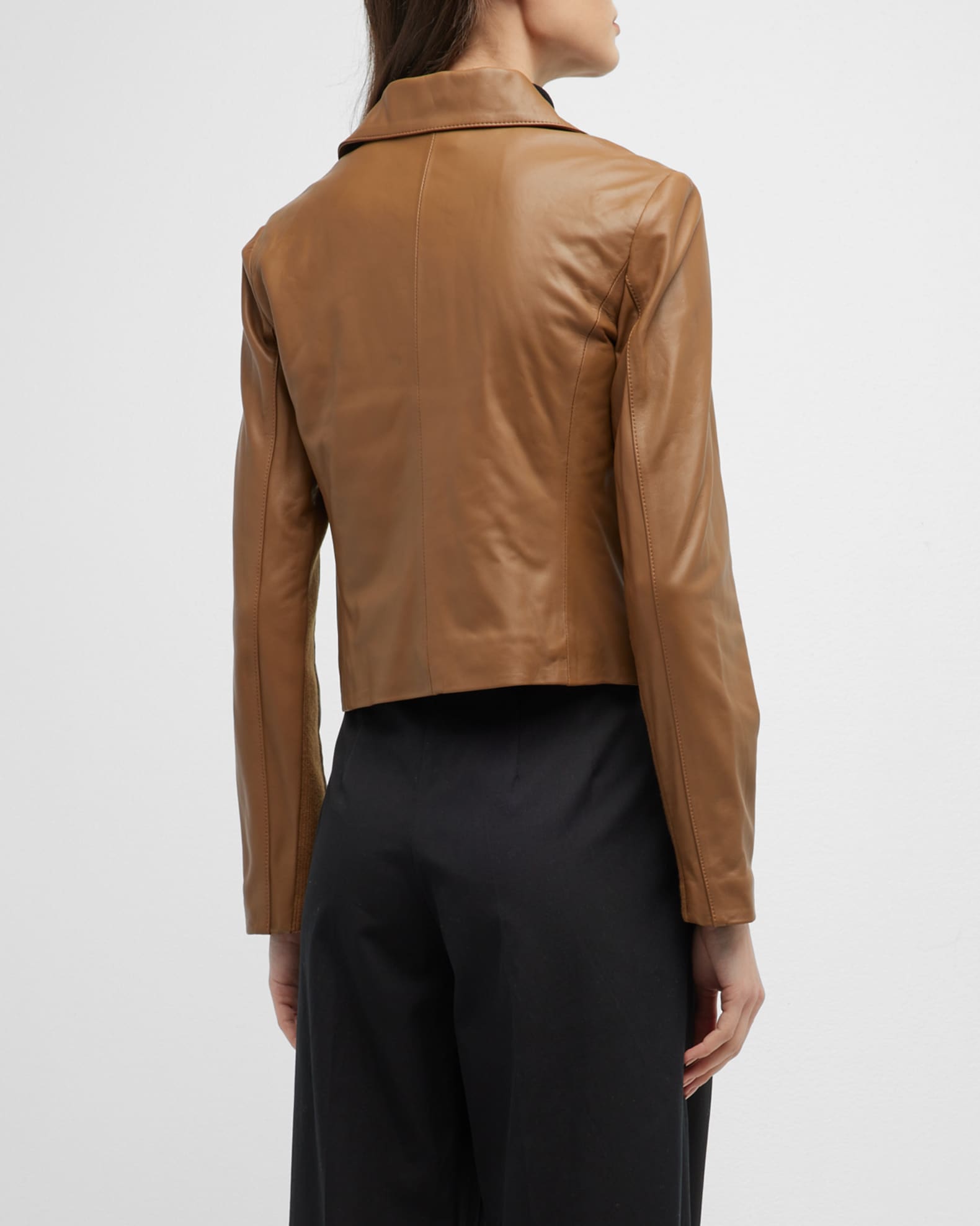 Vince ZipFront Leather Moto Jacket Neiman Marcus