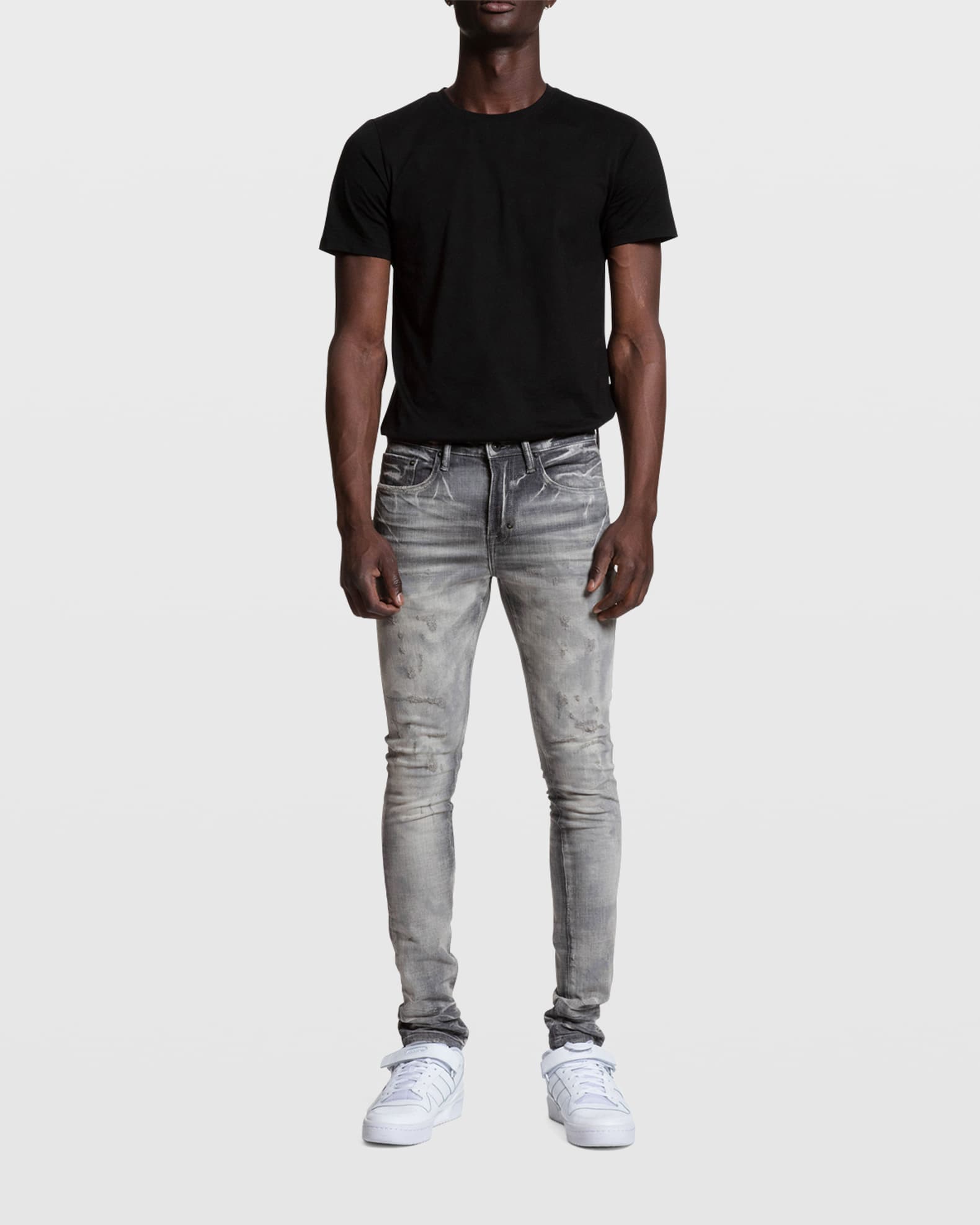PRPS Men's Distressed Skinny Jeans w/ Veining Neiman Marcus