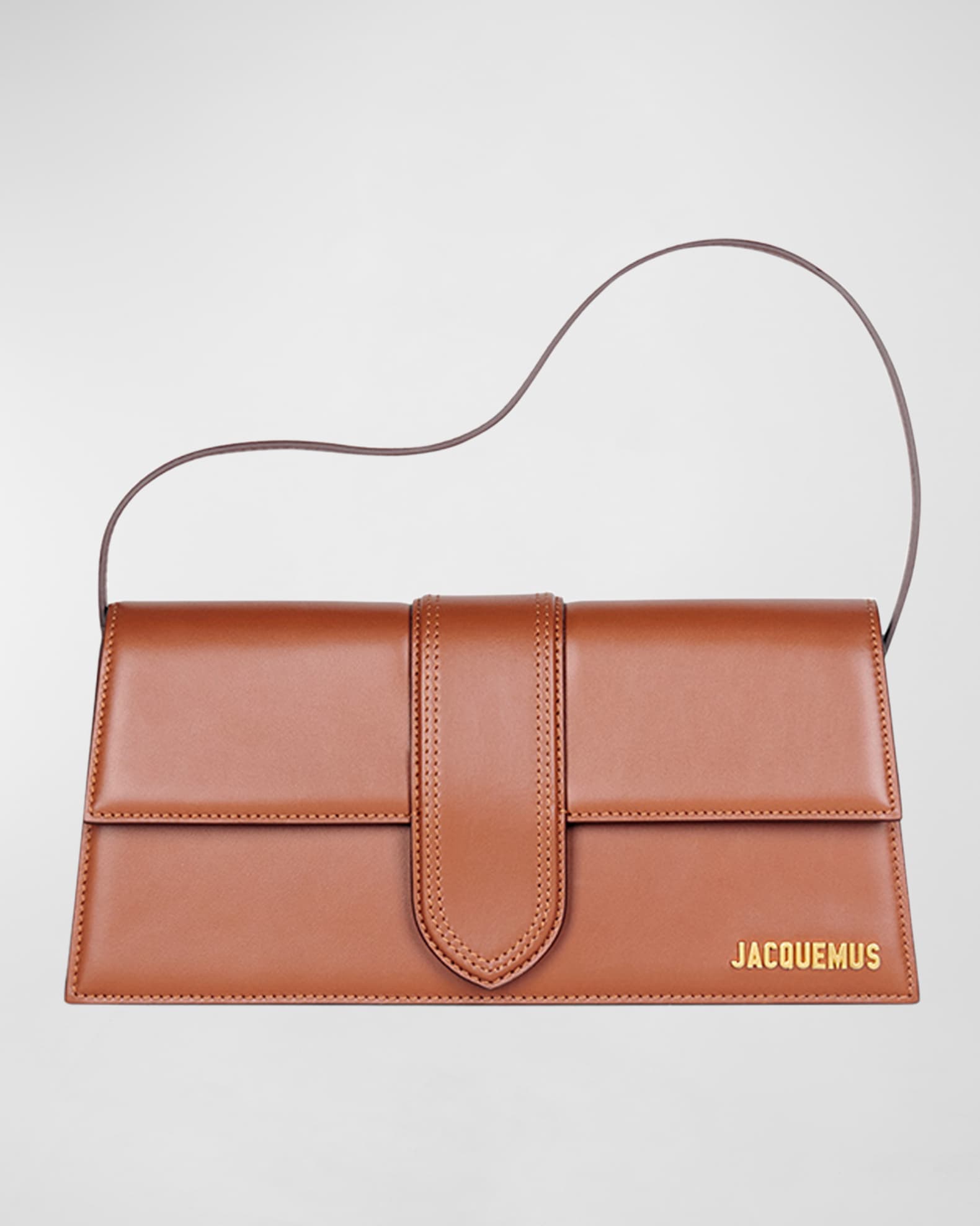 Jacquemus - Women's 'Le Bambino Long' Shoulder Bag - Brown - Leather