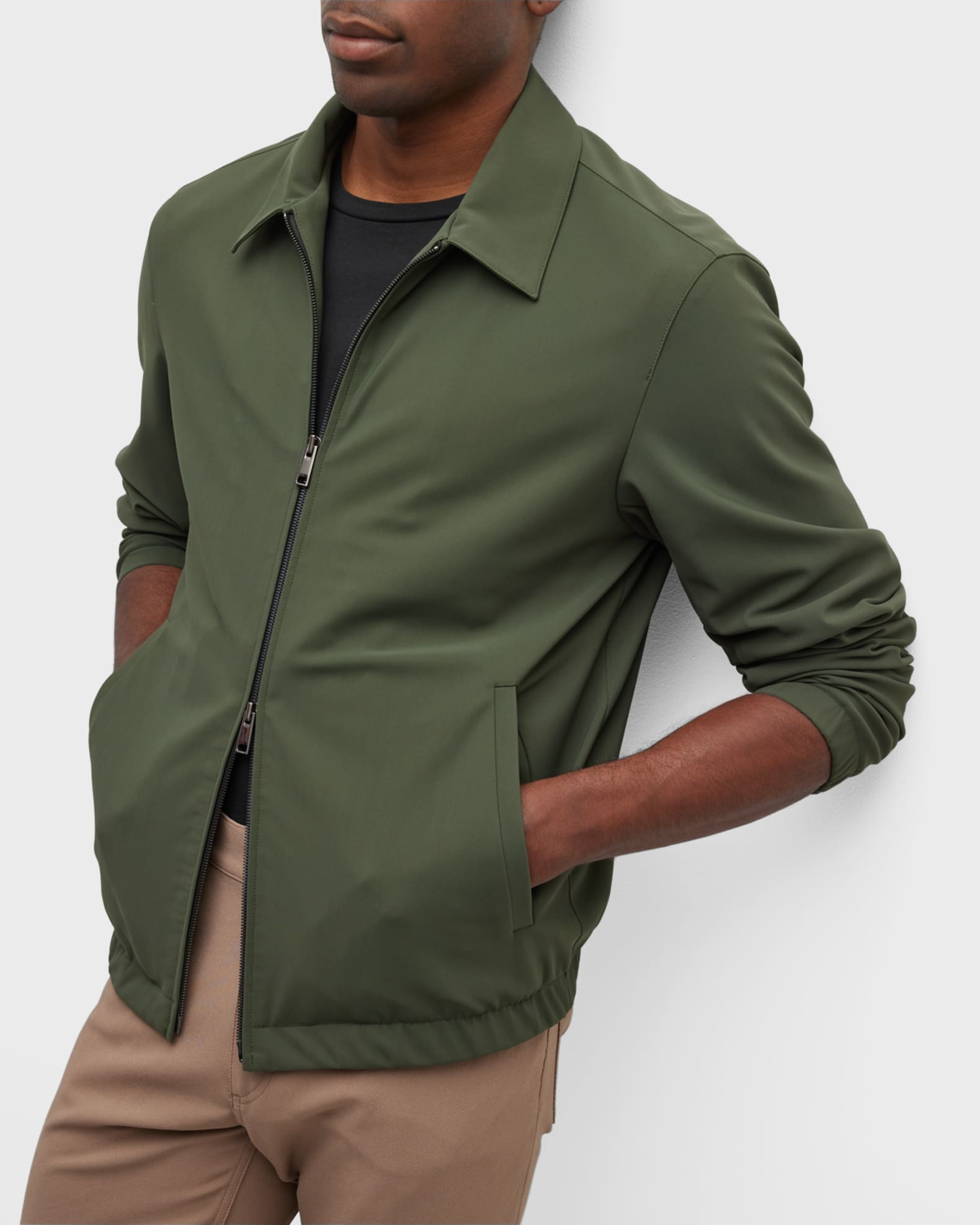 Theory Men's Brody Precision Ponte Zip Front Jacket Blue Size Small