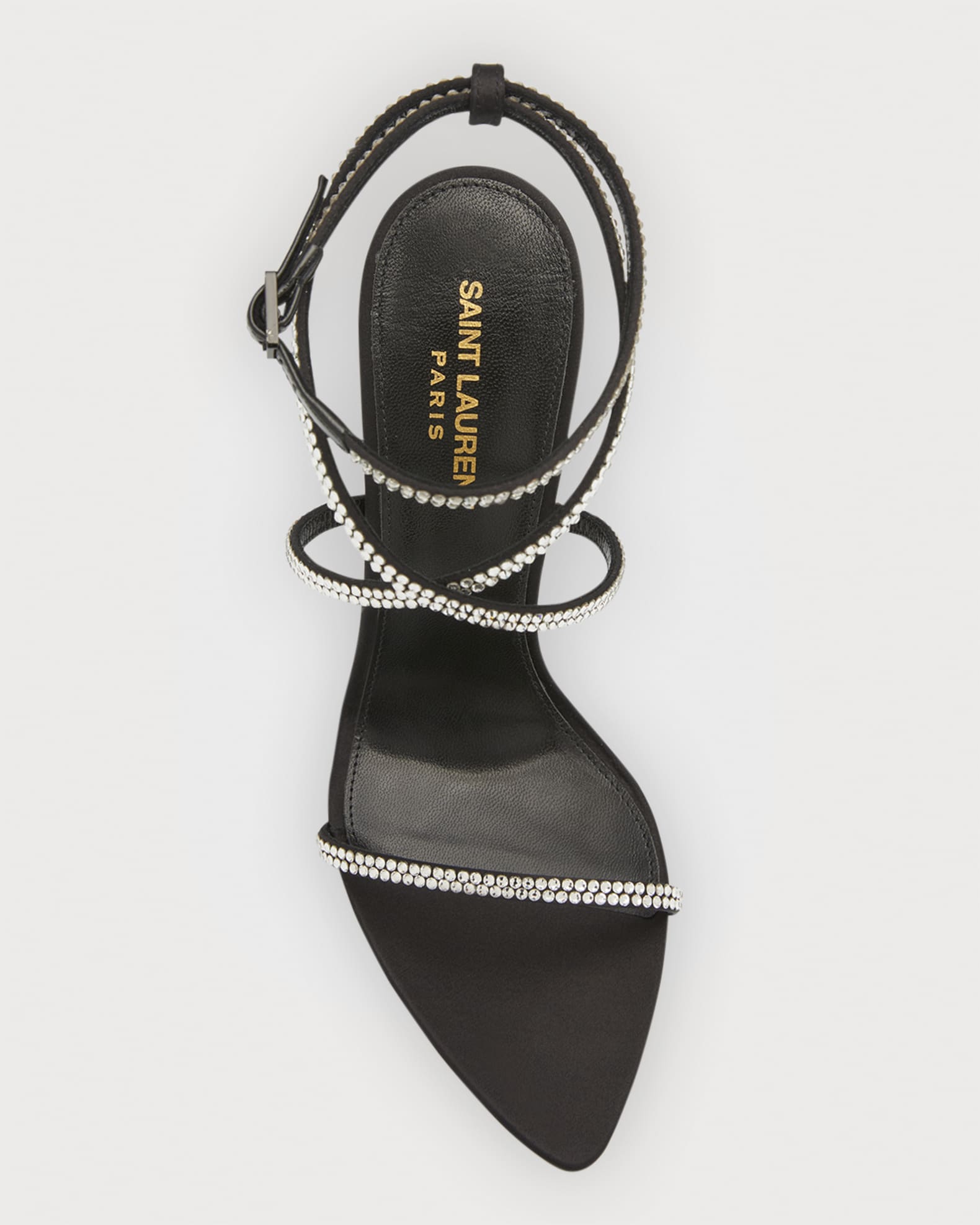 Saint Laurent Gippy Crystal Ankle-Strap Sandals | Neiman Marcus