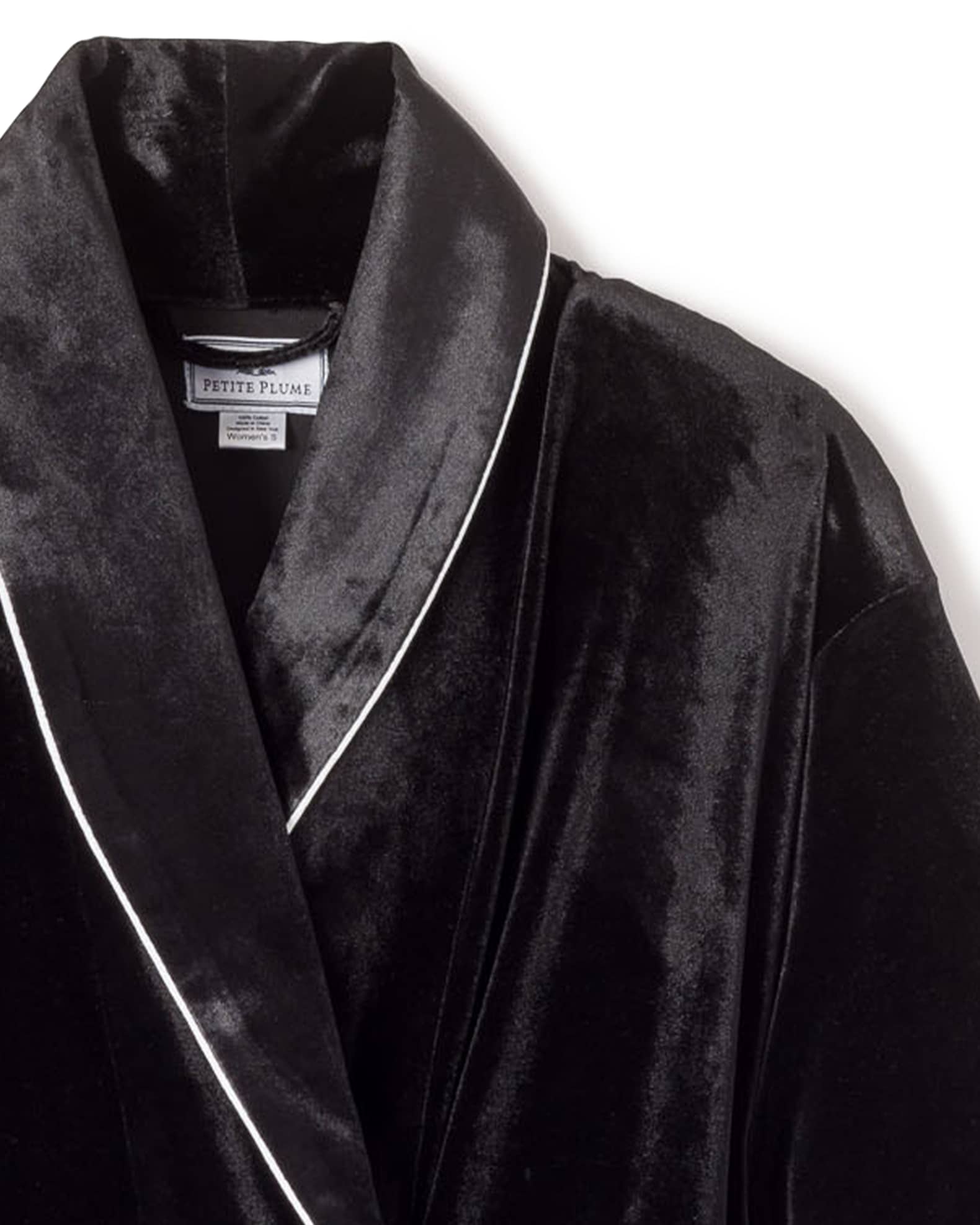 Petite Plume ShawlCollar Velour Robe Neiman Marcus