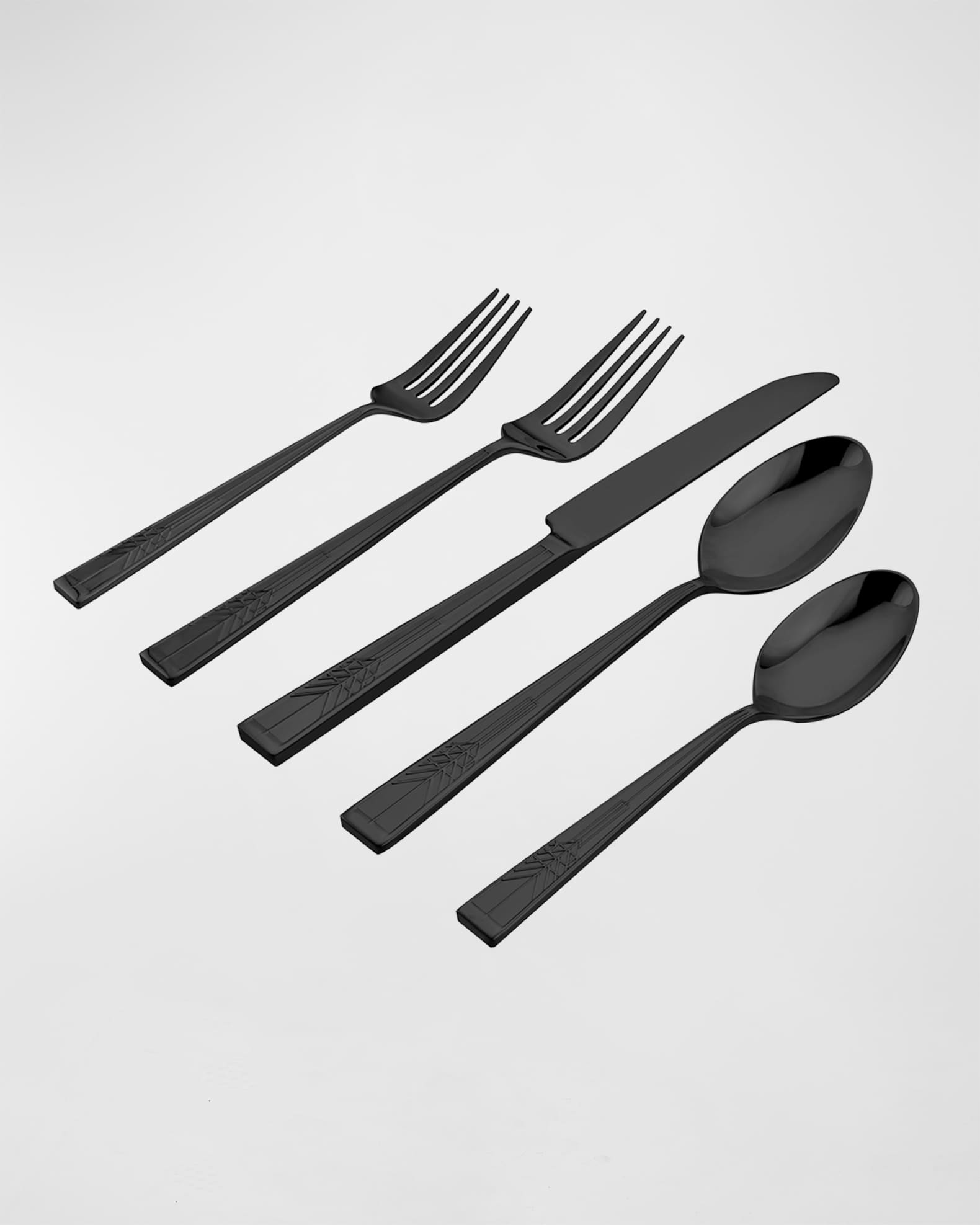 20-Piece Frank Lloyd Wrights Tree of Life Flatware Set, Black 1