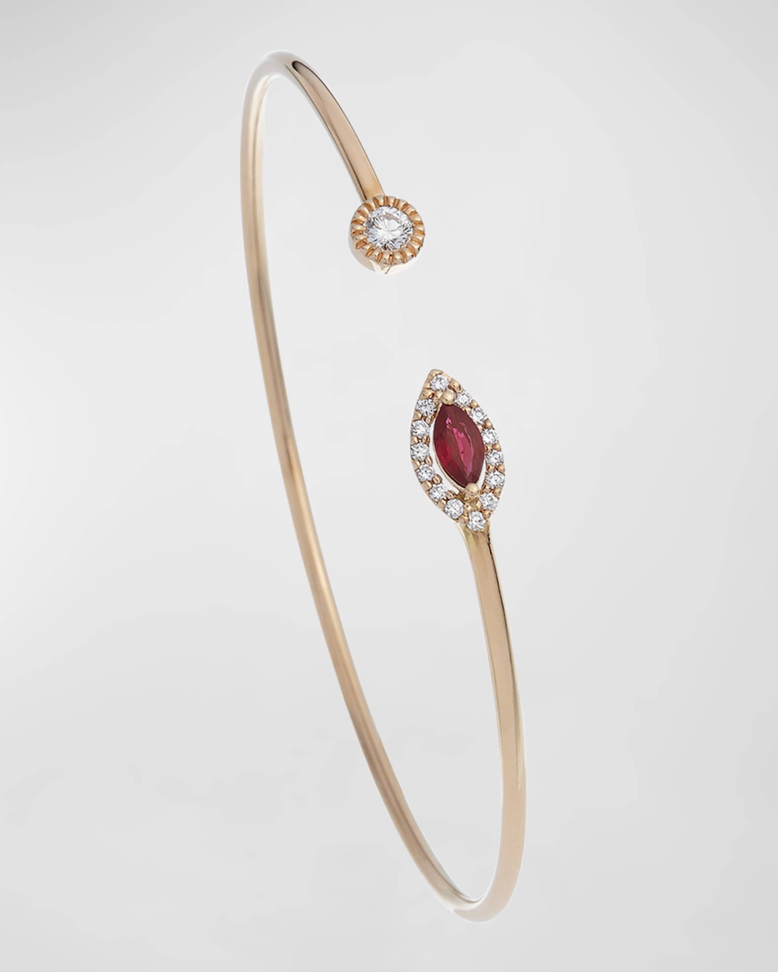 Krisonia Positano 18k Rose Gold Diamond & Ruby Bracelet | Neiman Marcus