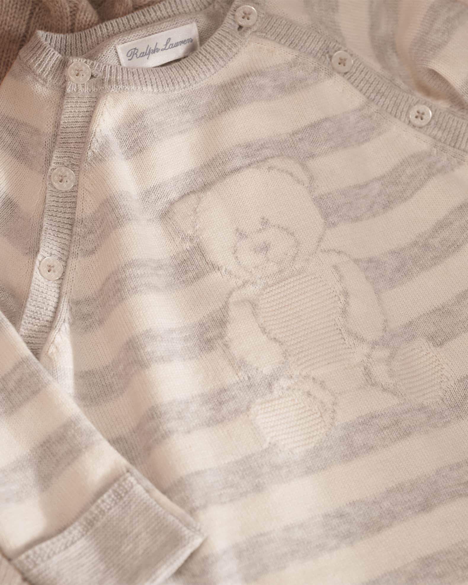Boy's Striped Bear Coverall, Size 3M-12M 1