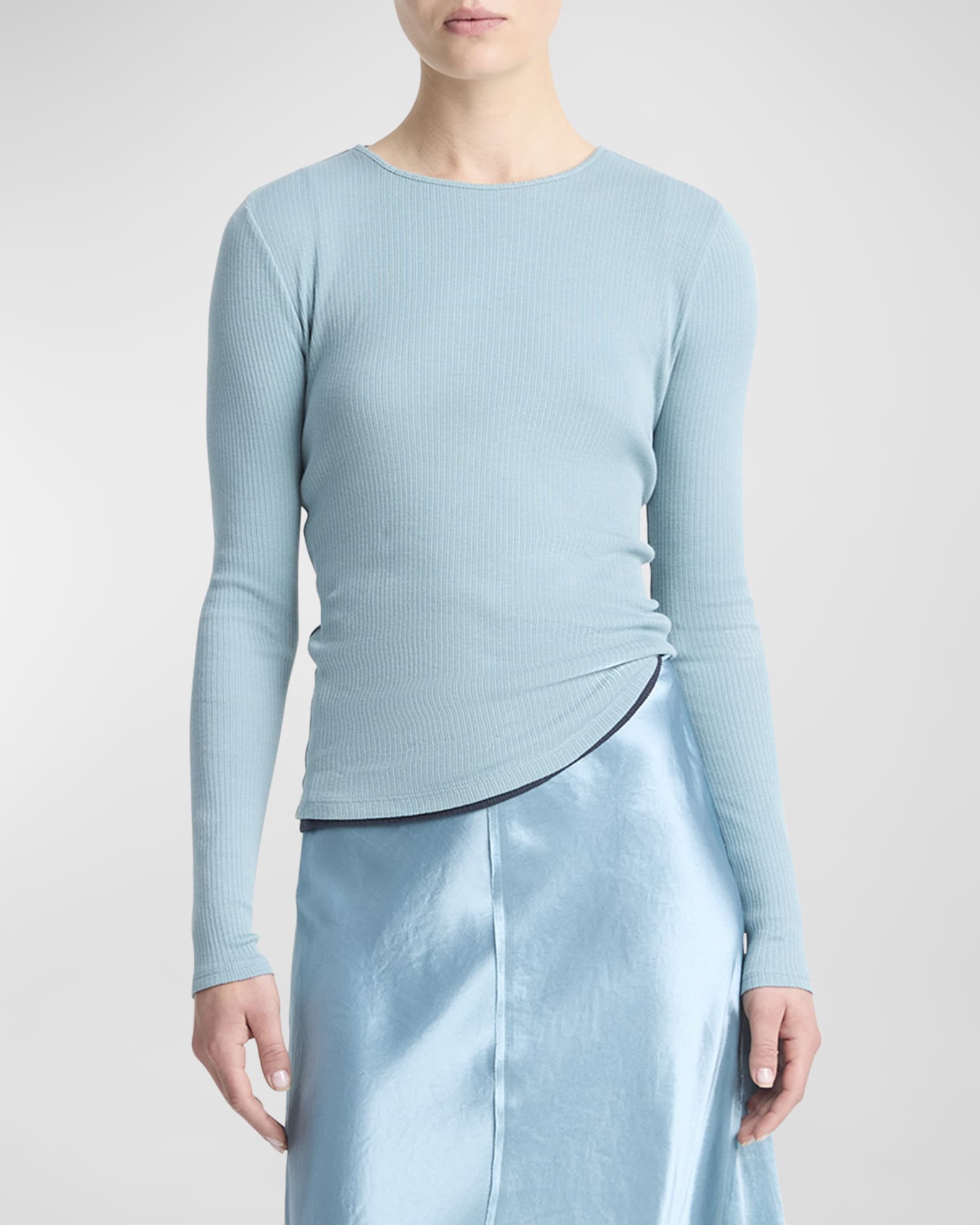 Vince raw-edge silk midi skirt sale