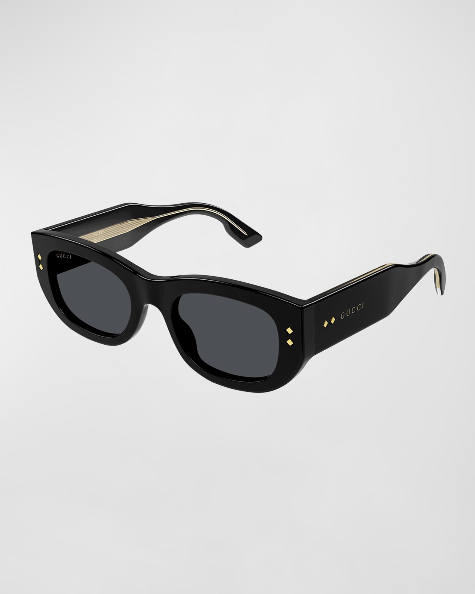 Gucci Embellished Rectangle Acetate Sunglasses | Neiman Marcus display picture 3