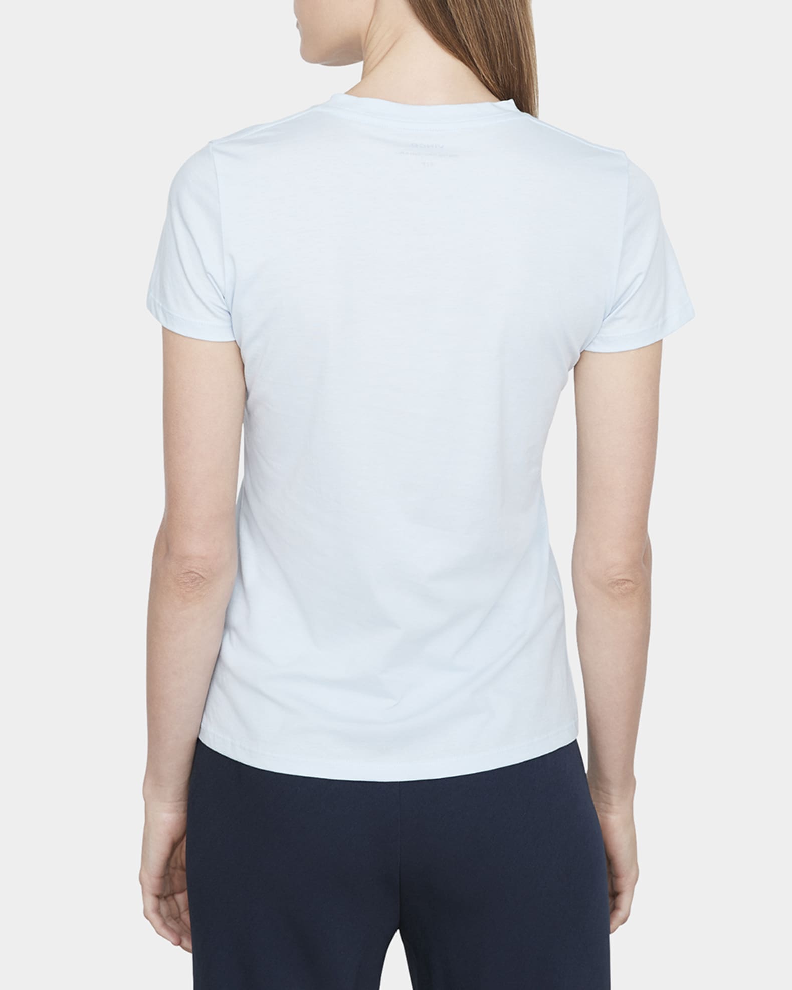 Tee-shirt Femme Vince Manches Longues – Col Ras Du Cou – Taille XS – Noir – Coton Et Rayonne – Style Décontracté