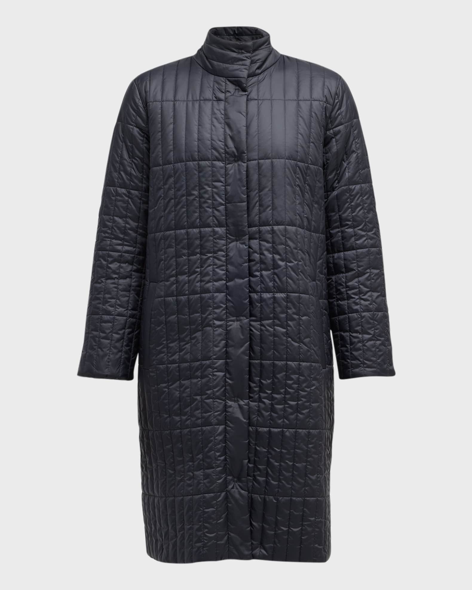 Eileen Fisher Quilted HighCollar Coat Neiman Marcus