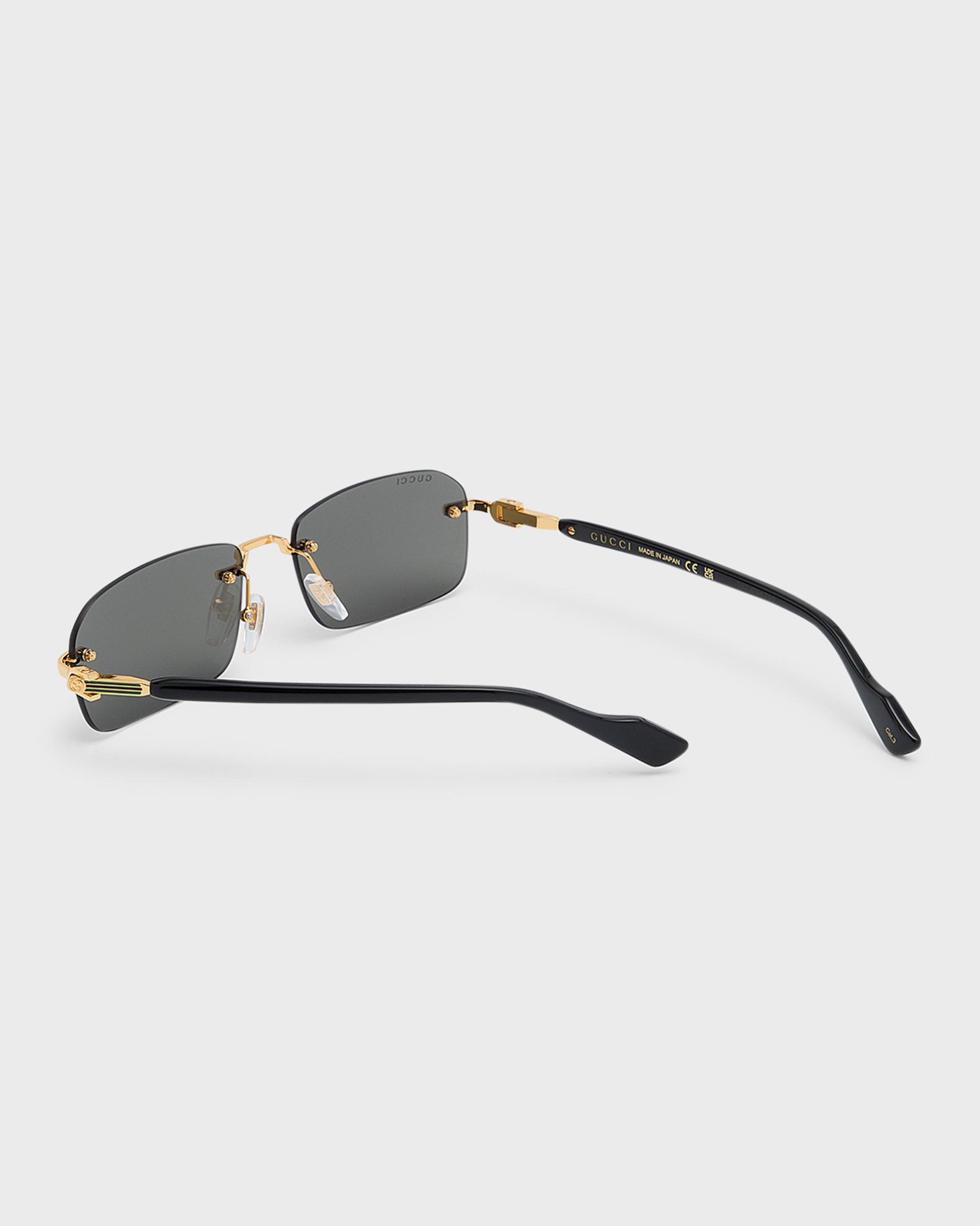 Gucci Men's Rimless Metal Rectangle Sunglasses | Neiman Marcus