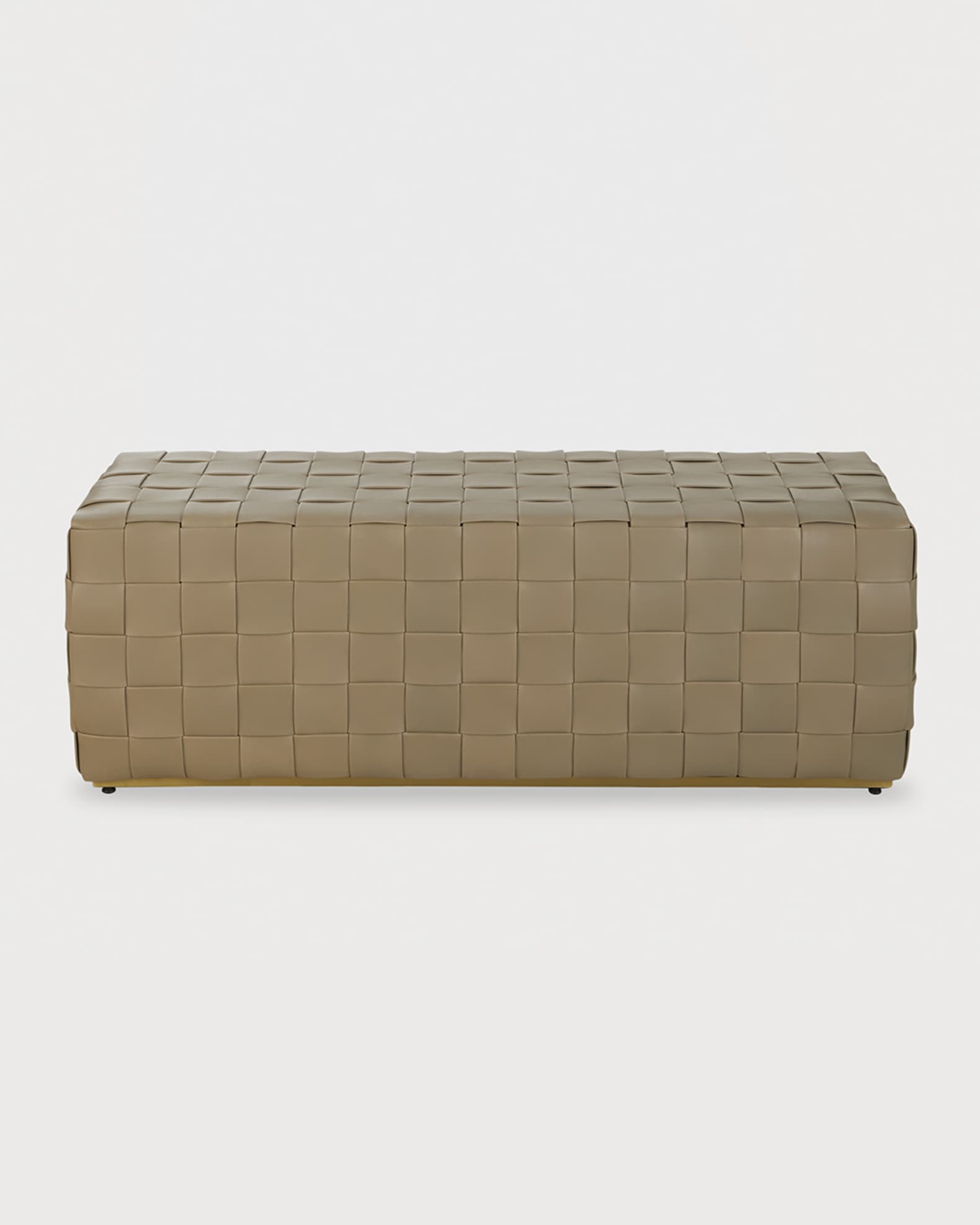 Lakewood Woven Leather Bench, 54" 1