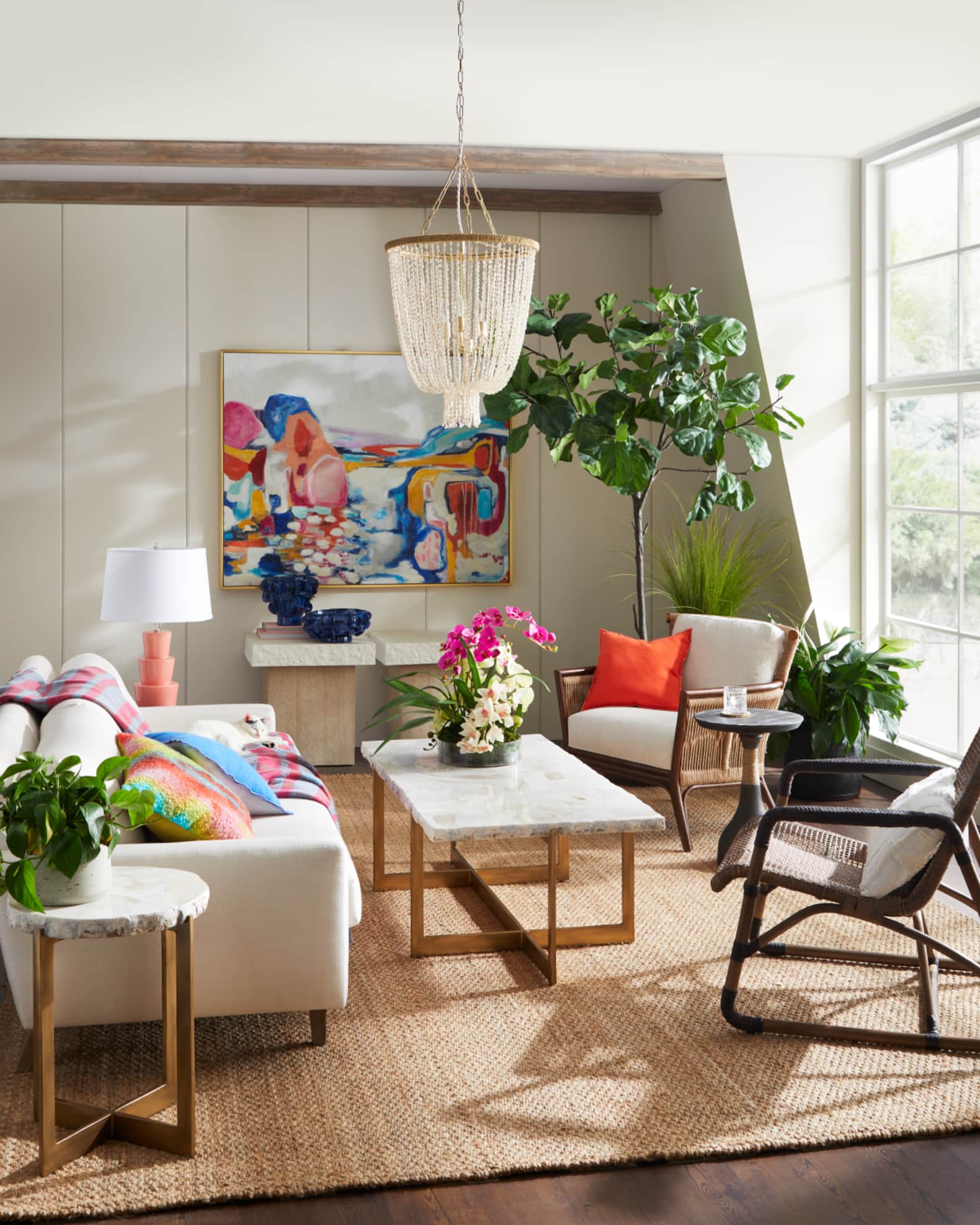 Arteriors Jax Rattan Accent Chair Neiman Marcus