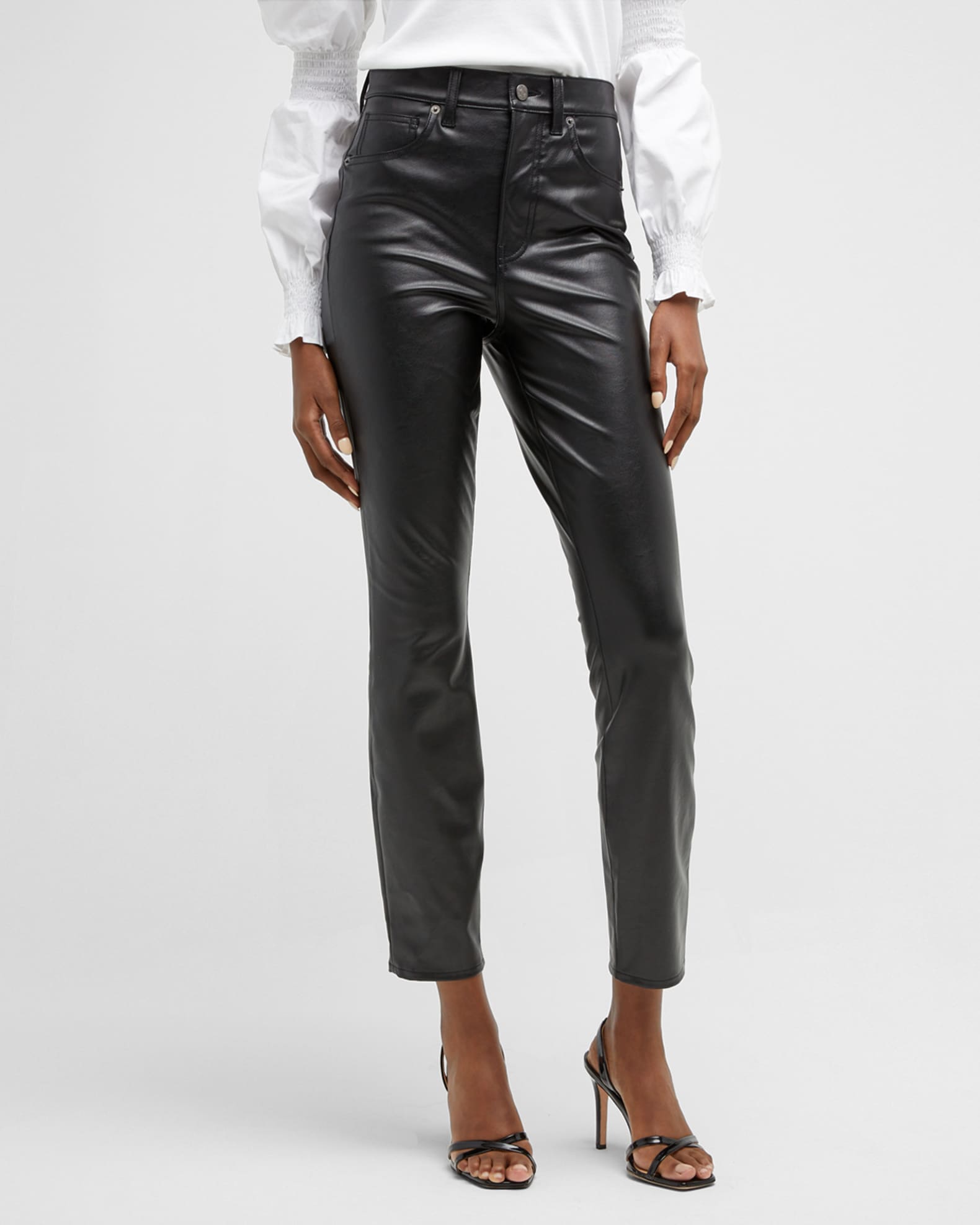 Veronica Beard Jeans Maera HighRise Skinny FauxLeather Pants Neiman Marcus