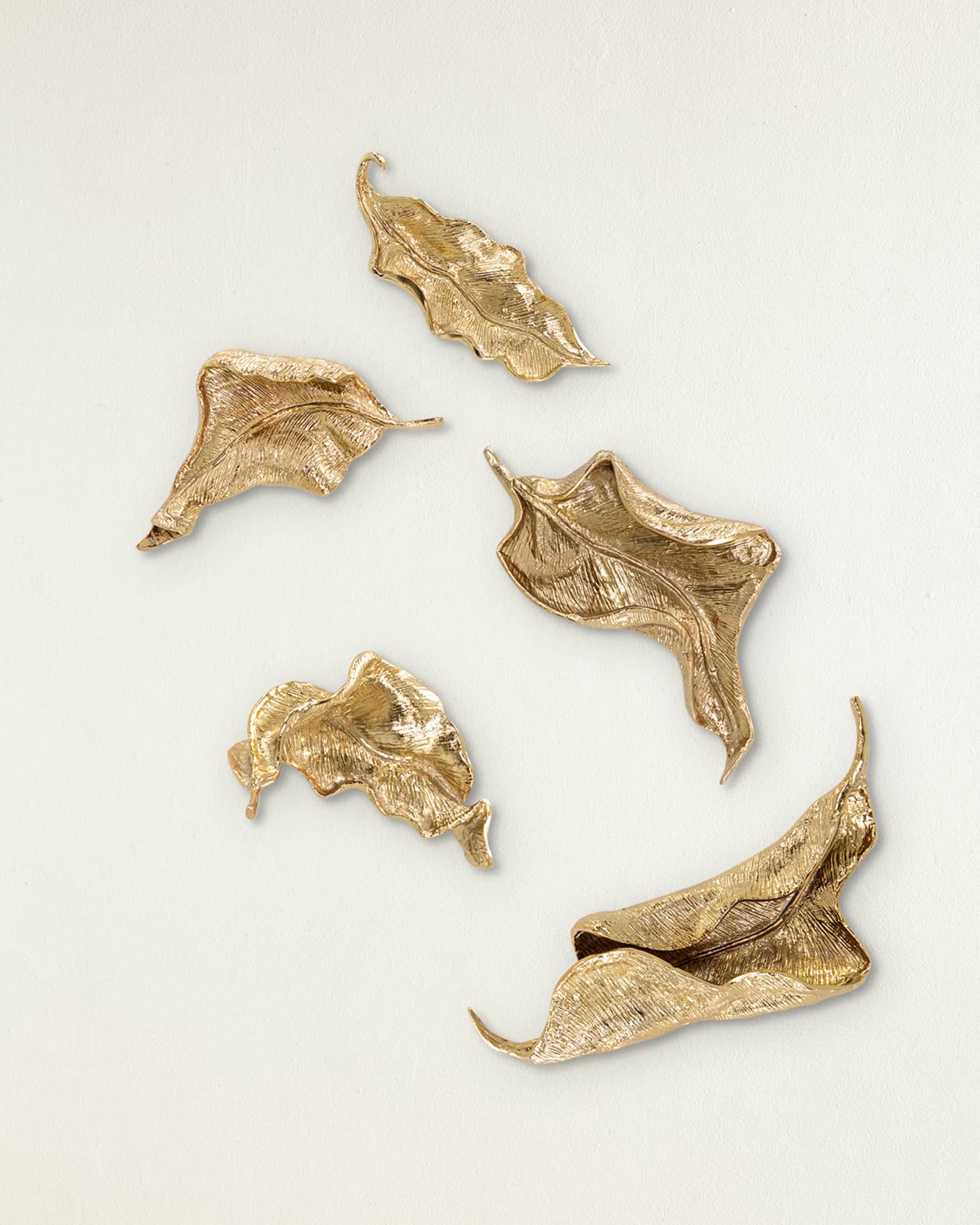 JohnRichard Collection Curling Leaves Wall Sculpture, Set of 5