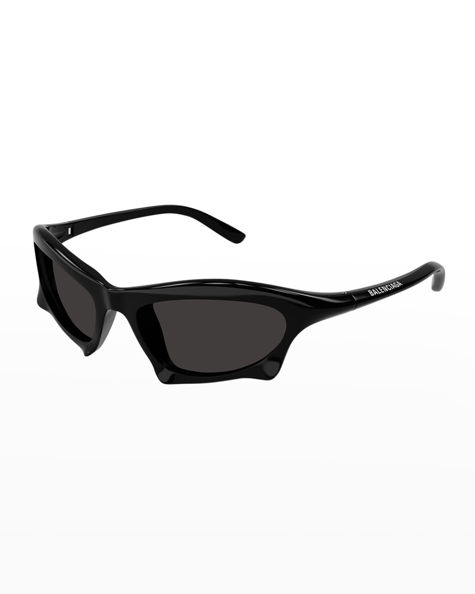 Balenciaga Round Flared Injection Plastic Sunglasses Neiman Marcus