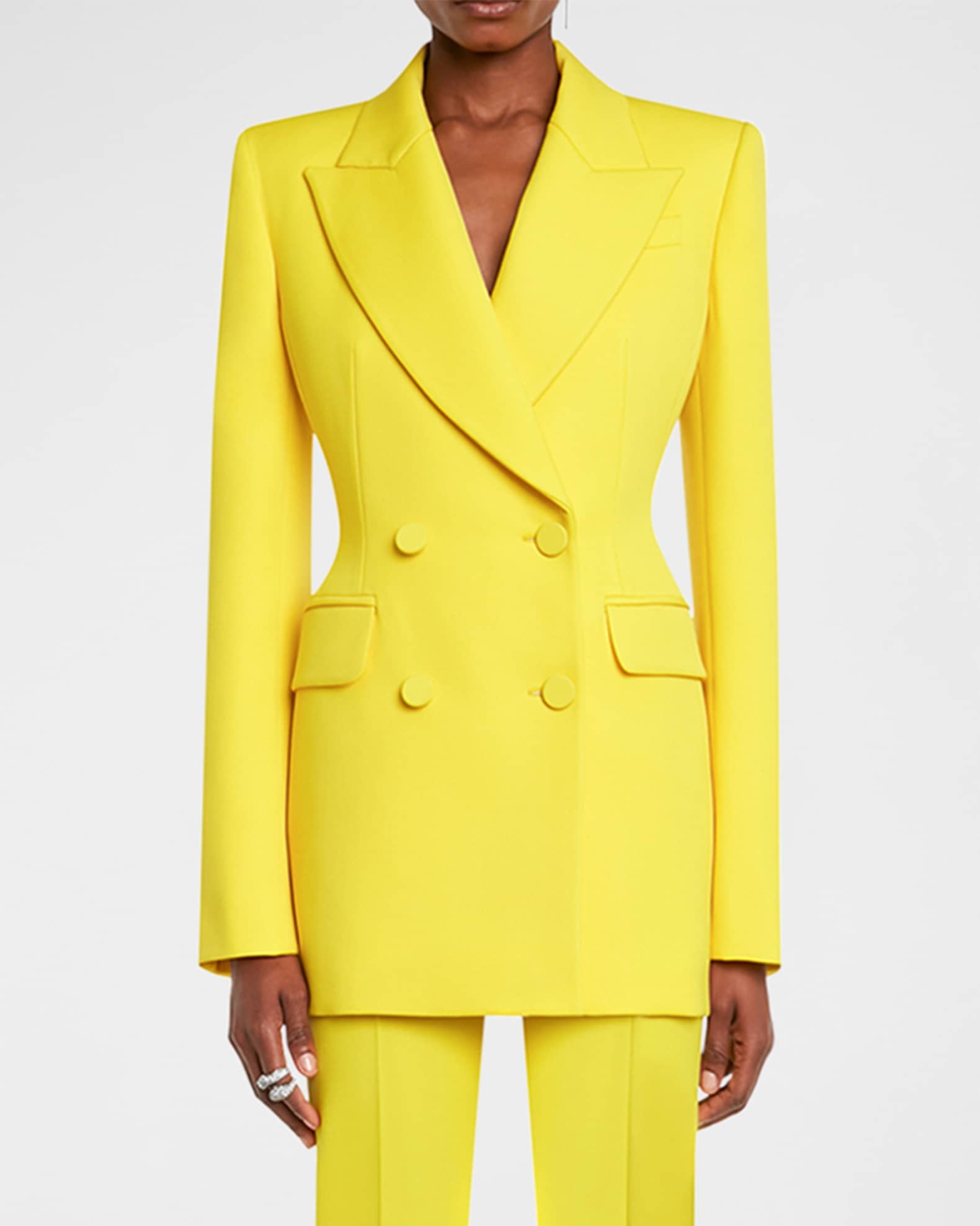 Alexander McQueen Fitted Double-Breasted Blazer Jacket | Neiman Marcus