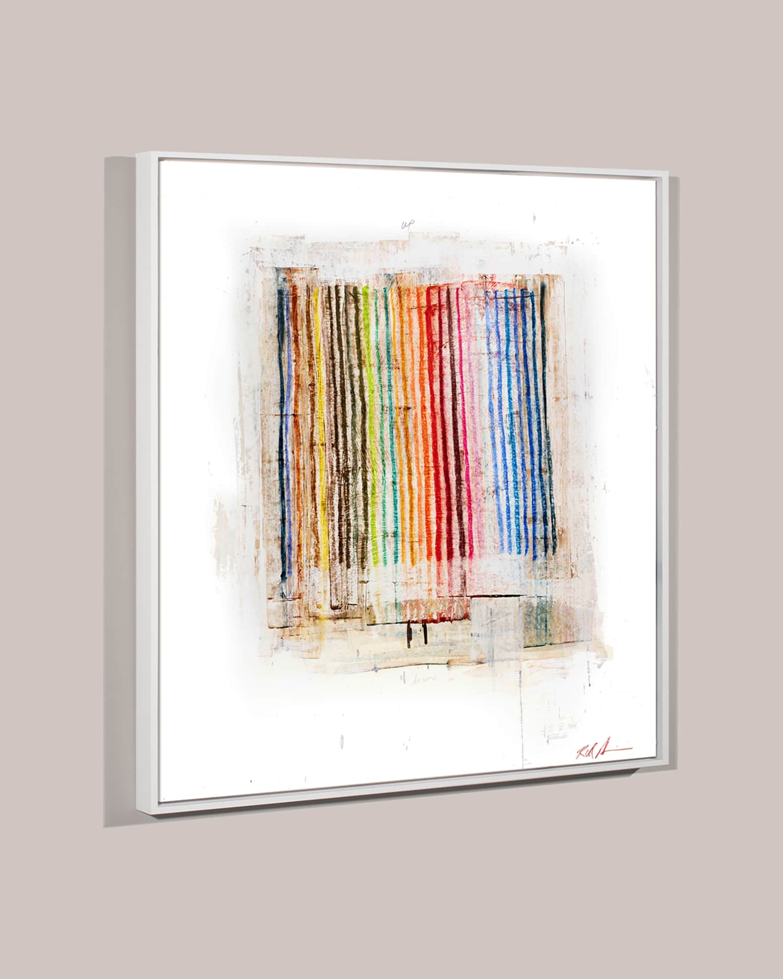 Vertical Rainbow Lines Giclee  1