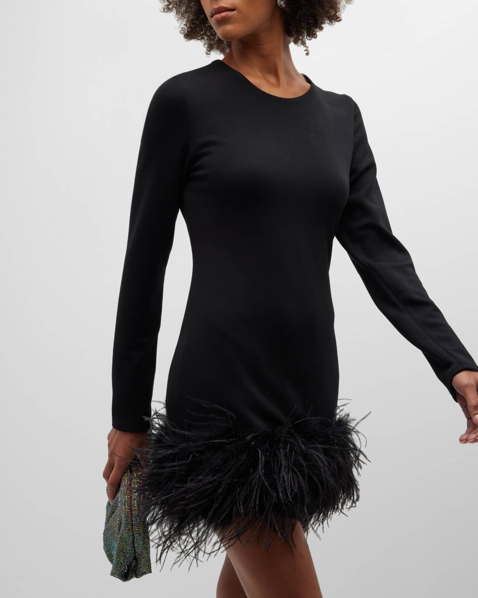 Lamarque Triana Strapless Ostrich-Feather Mini Dress