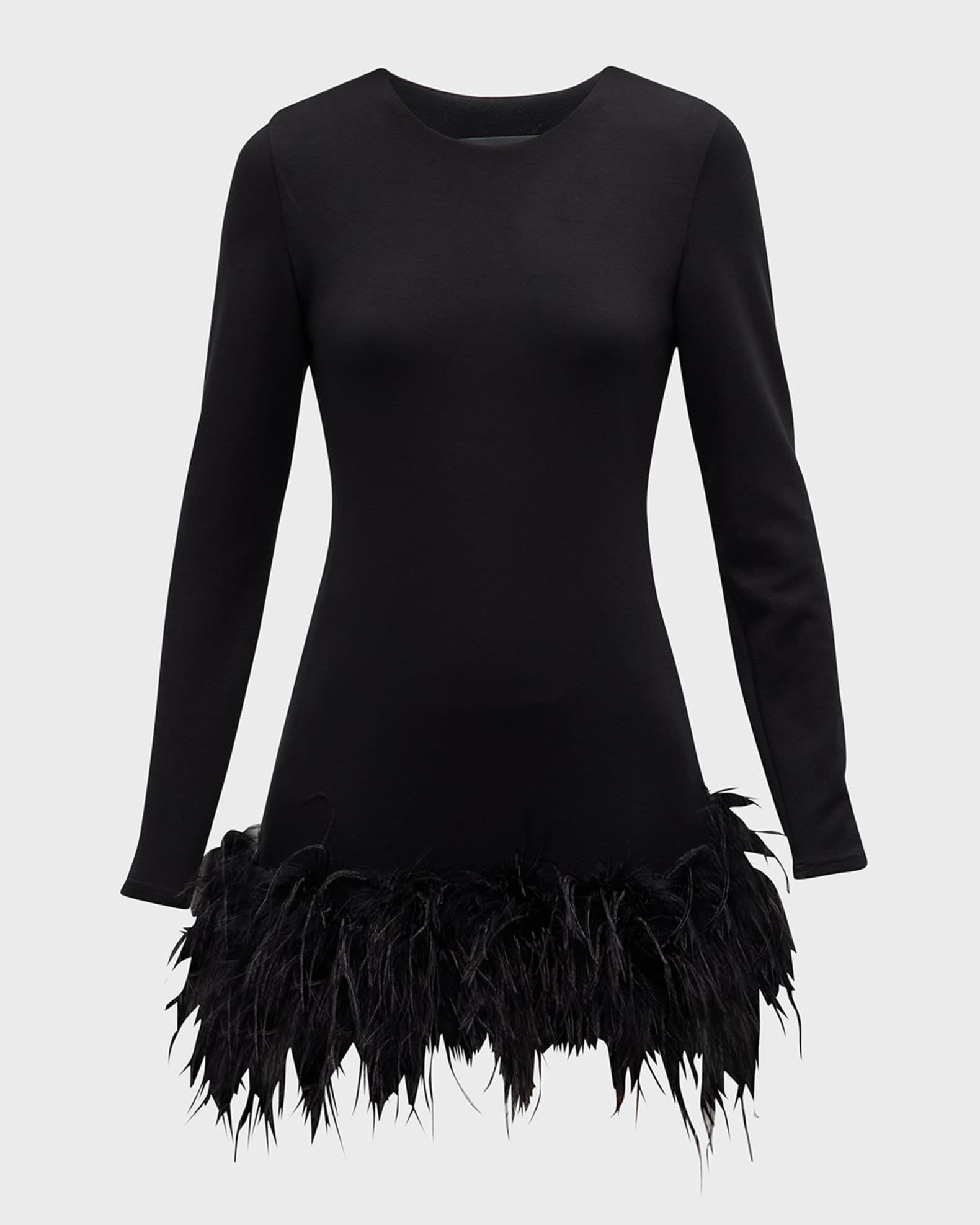 Bahira Ostrich-Feather Mini Dress 0