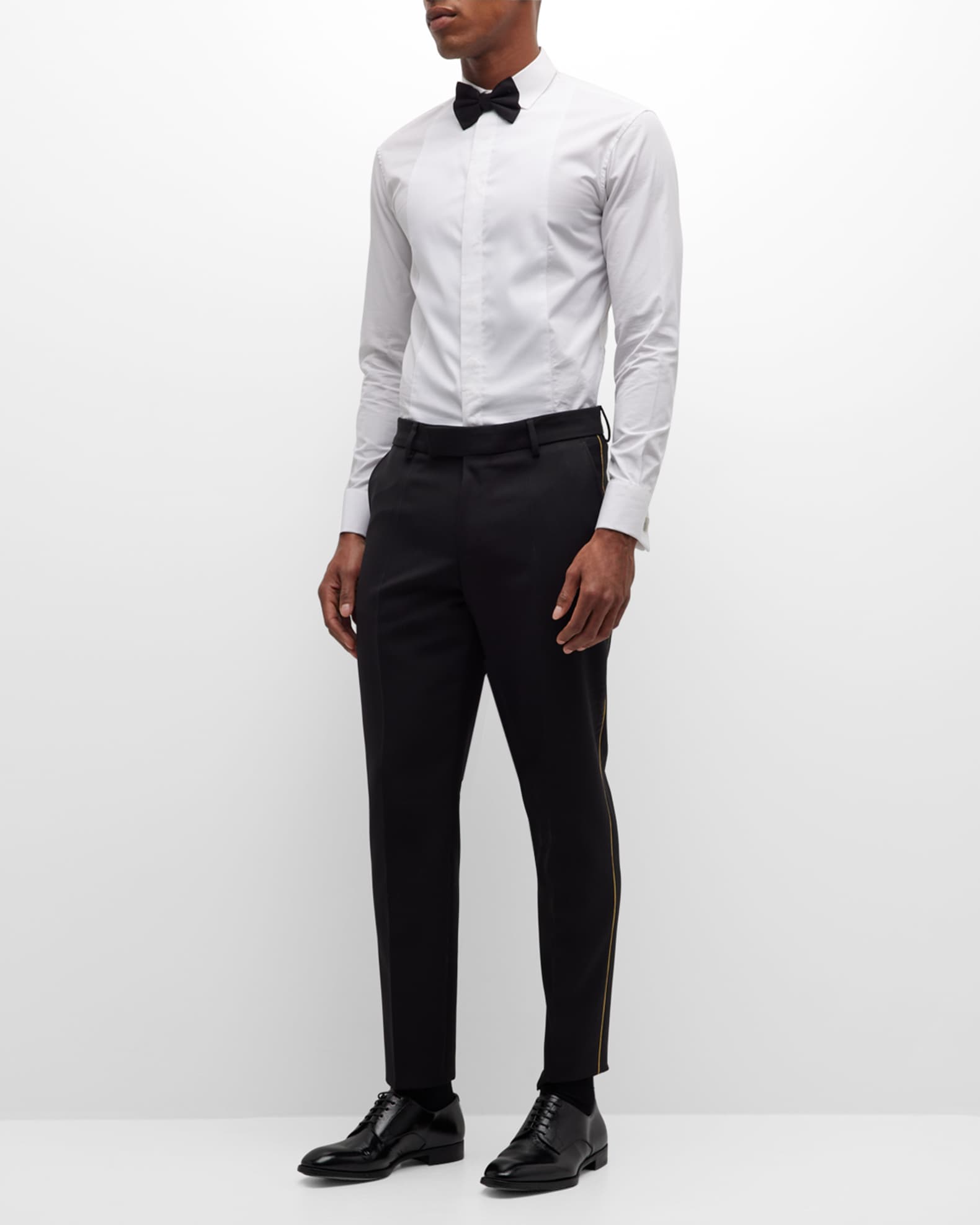 Men's Wool-Blend Solid Tuxedo Pants 1