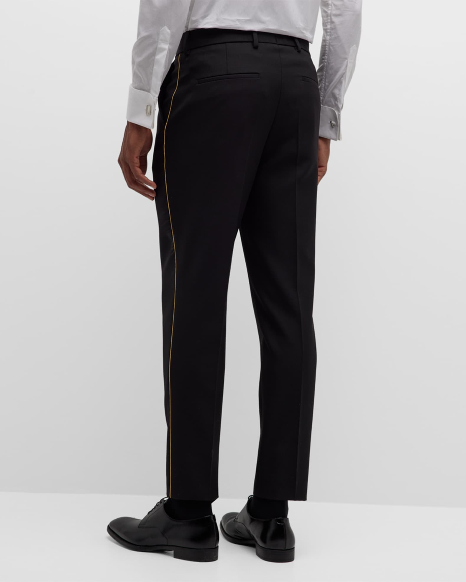 メンズウェア CLUBHAUS Tailored Trousers - Shadow BOSS Men's Wool-Blend Solid Tuxedo Pants | Neiman Marcus