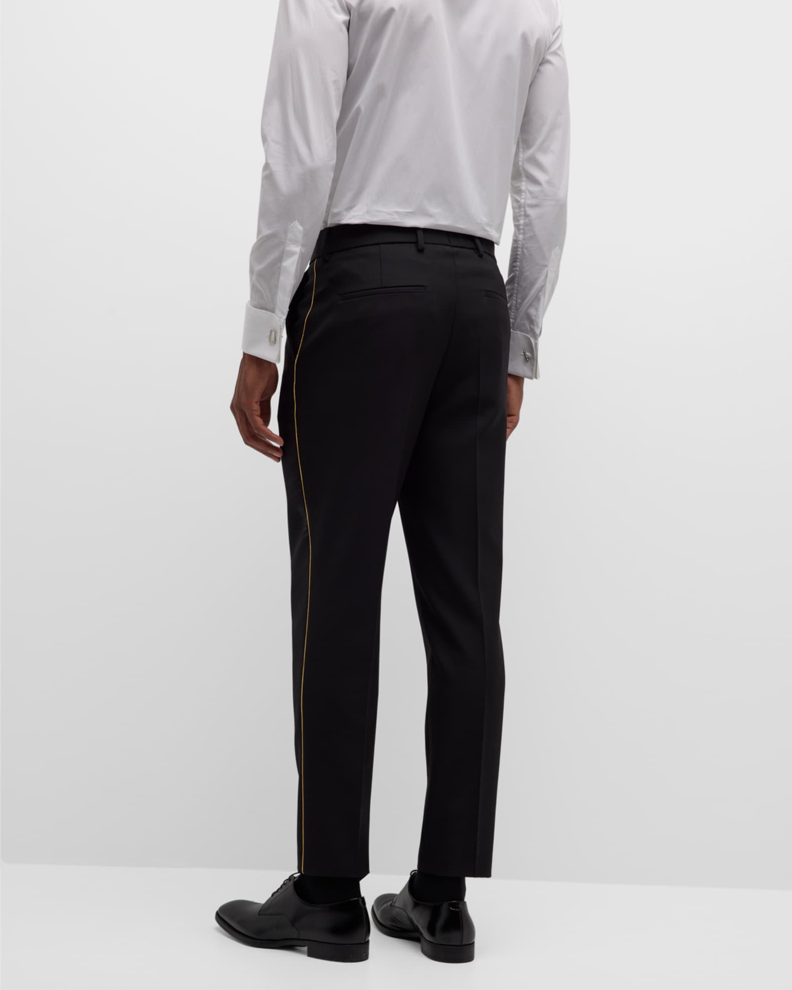 BOSS Men's Wool-Blend Solid Tuxedo Pants | Neiman Marcus