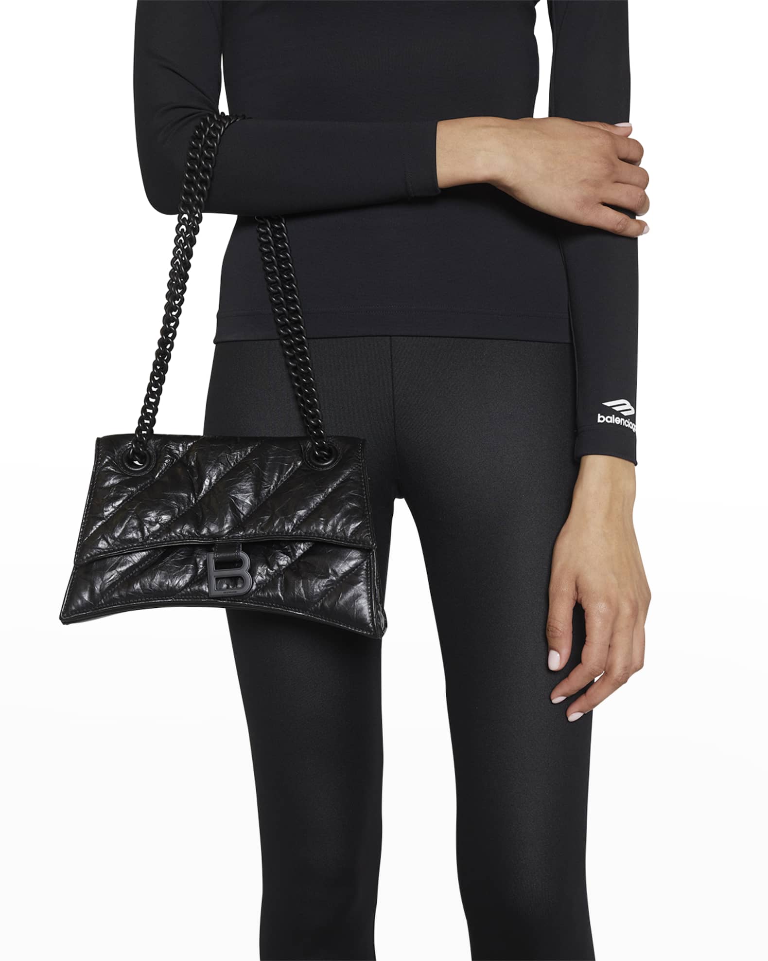Balenciaga Crush Small Quilted Chain Shoulder Bag | Neiman Marcus