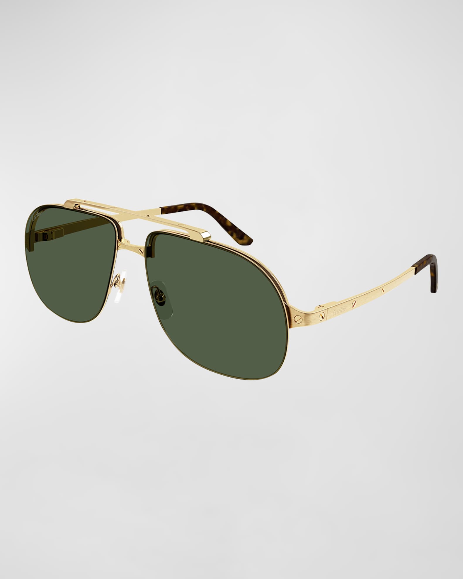 Men's Double-Bridge Metal Aviator Sunglasses 0