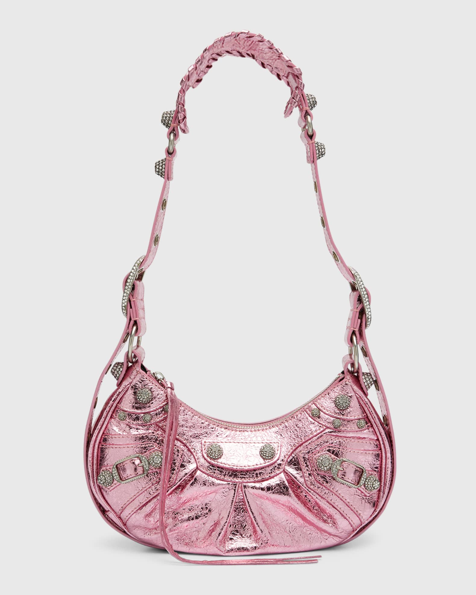 Balenciaga Le Cagole XS Metallic Lambskin Shoulder Bag | Neiman Marcus