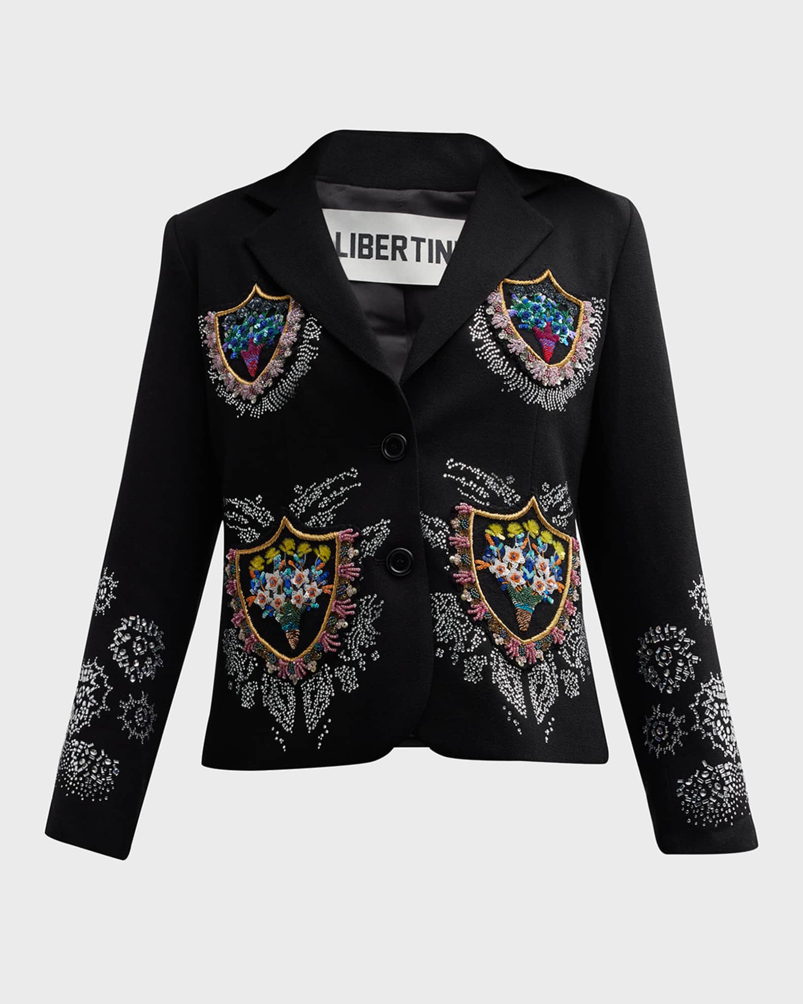 Libertine Petit Trianon Bouquet Embroidered Strass Jacket | Neiman Marcus