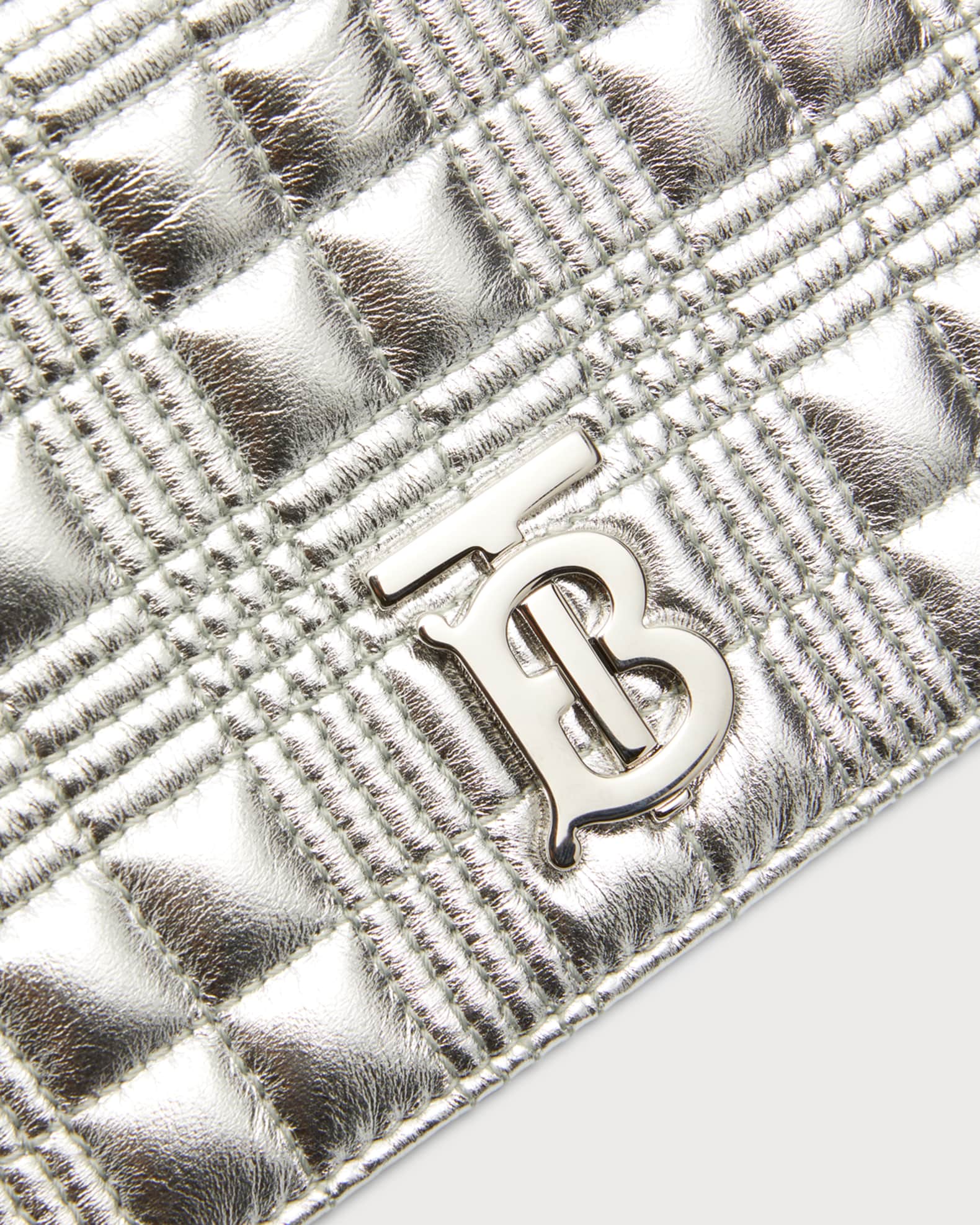 Burberry Lola Metallic Quilted Leather Wallet on Chain | Neiman Marcus