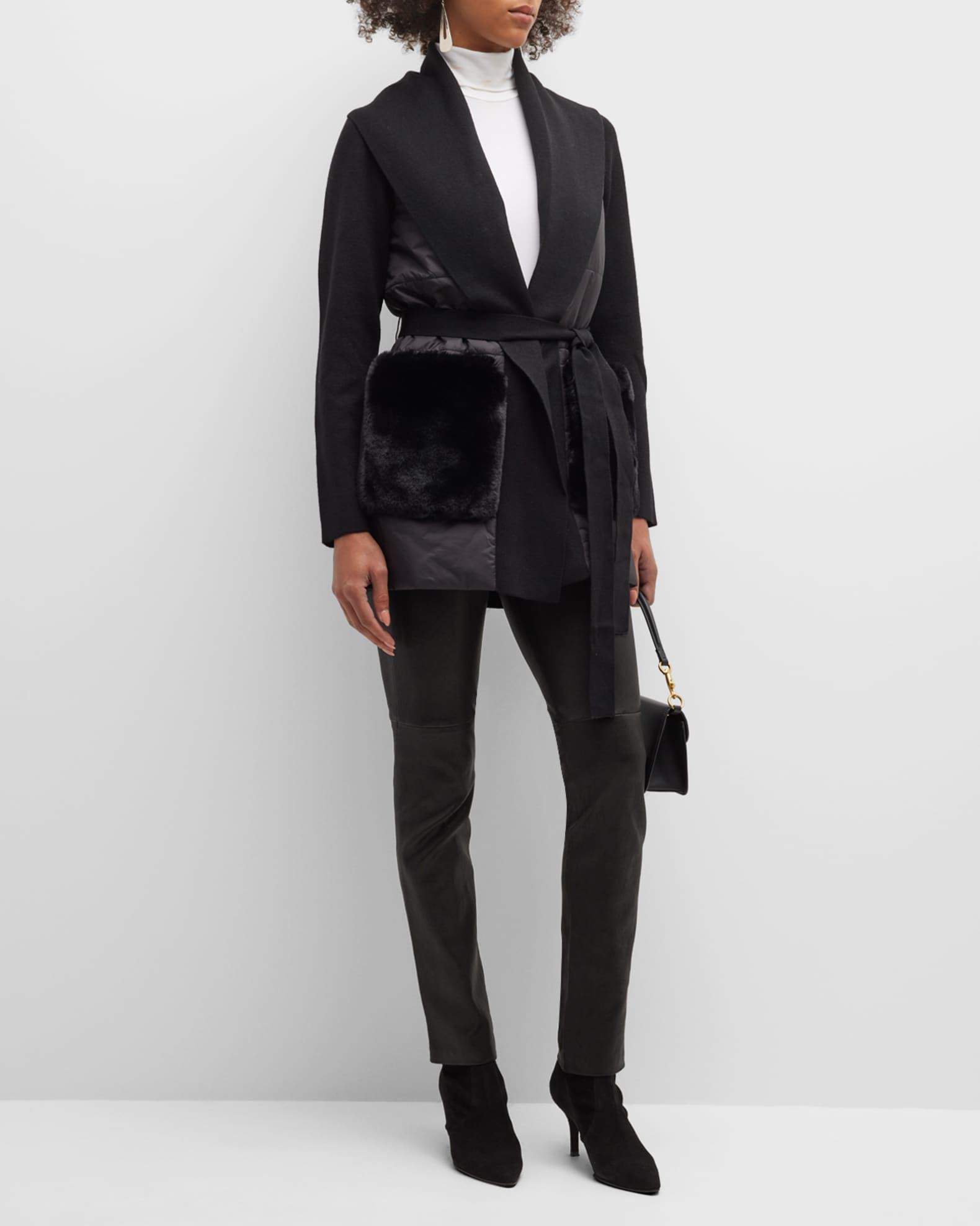 Kobi Halperin Ronna Mixed Media Wrap Sweater Neiman Marcus