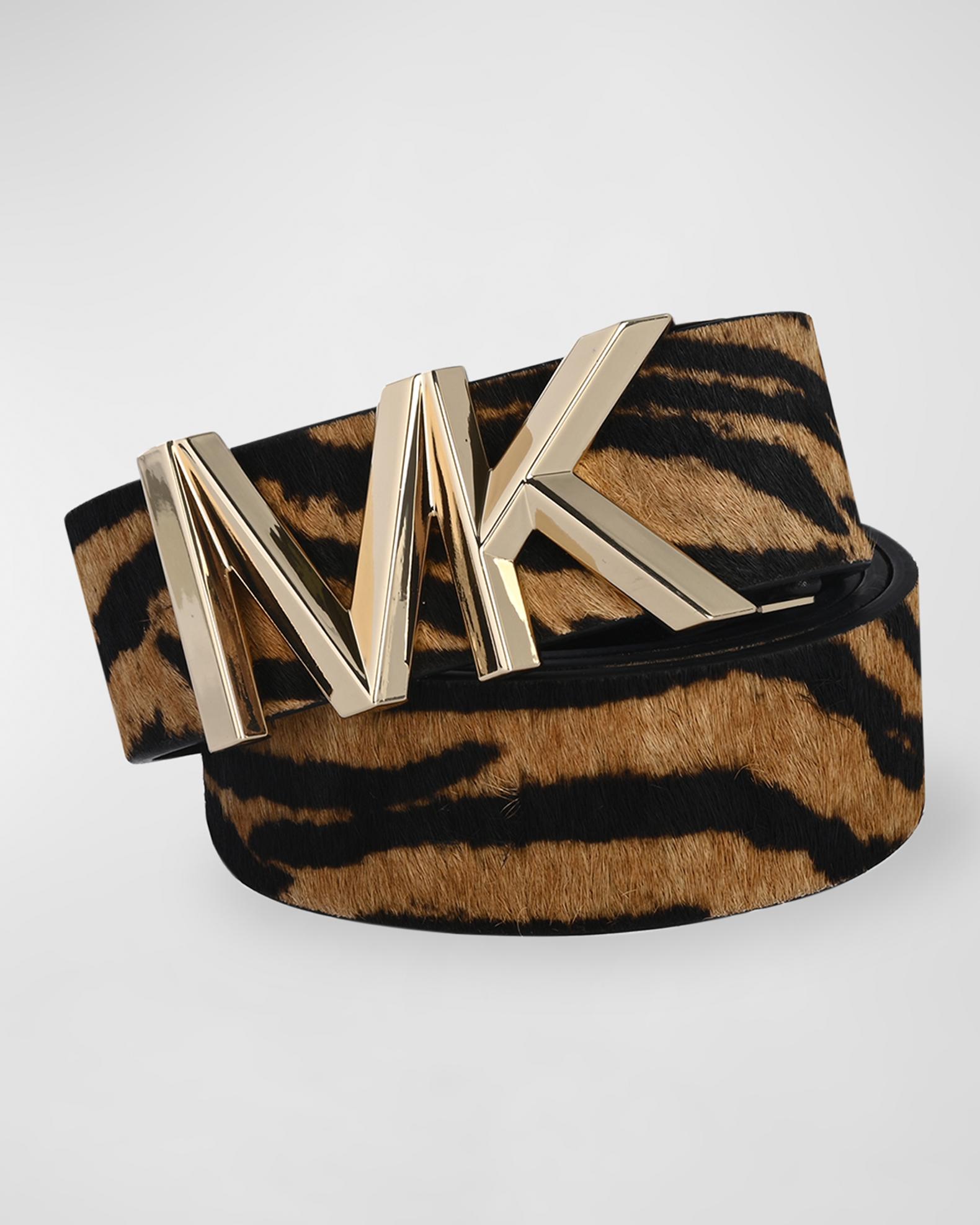 Michael Kors Zebra Belt Black & White Zebra Patterned Logo Buckle Belt - TK Maxx UK main image 4